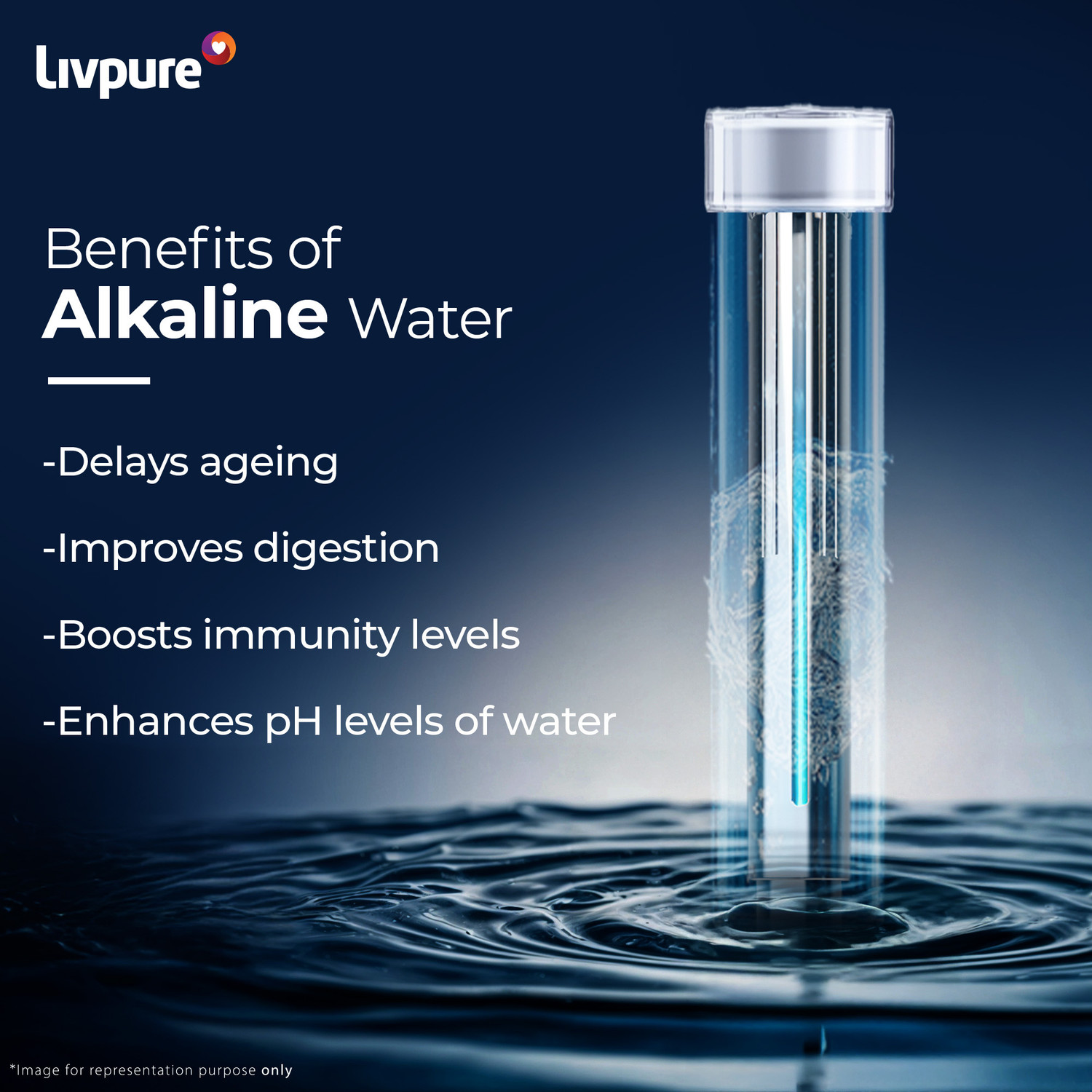 Image of LIVPURE LIV-PEP-STAR-ALKALINE 2X Power Filter No Filter Cost for 2 Year 7 L RO + UF + UV + Copper + Alkaline Water Purifier
