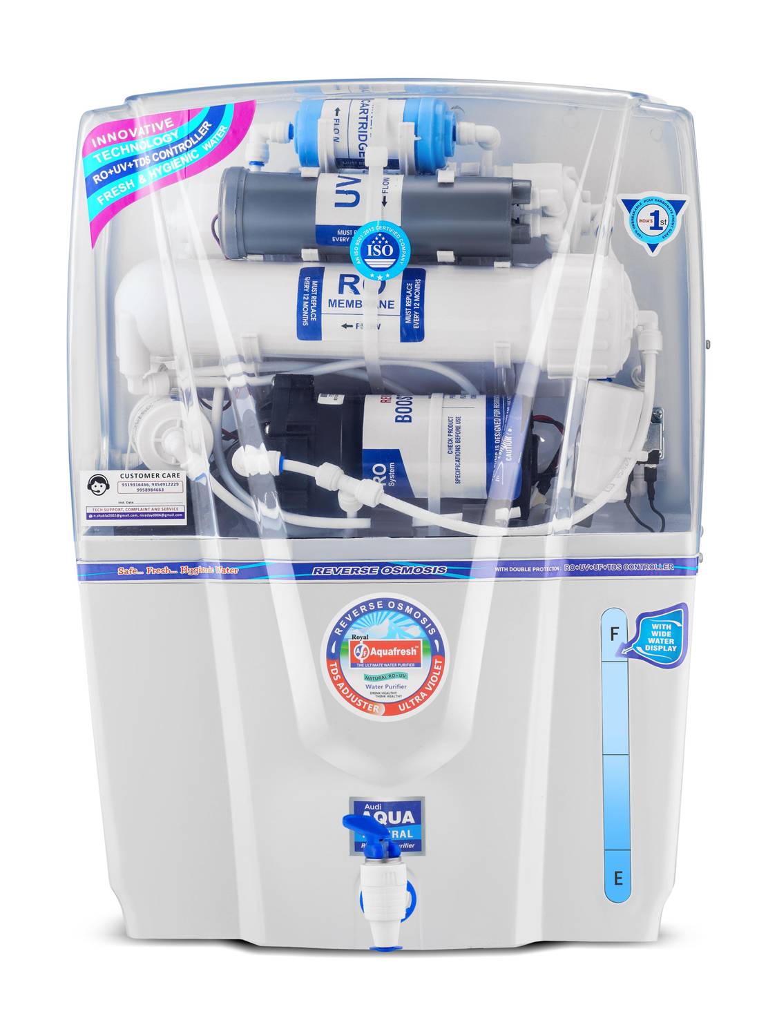 Aqua Fresh EPICAQUA ADJUSTER India 1st BIS (IS 16240 :2023) CM/L8100159306 15 L RO + UV + UF + TDS Control Water Purifier with Prefilter