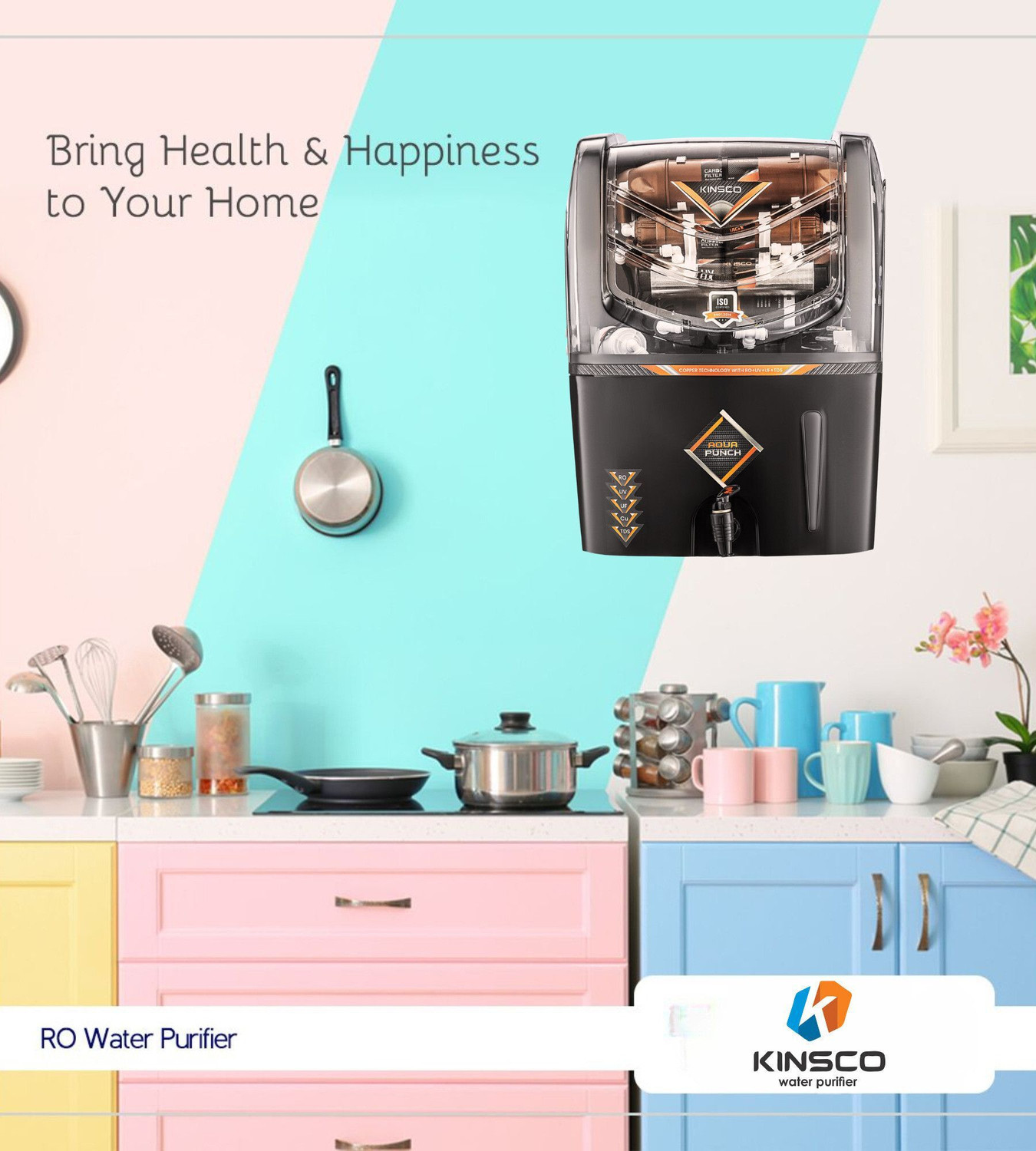 Image of Kinsco Aqua Punch | Needs No service For 2 Years 15 L RO + UV + UF + Copper + Minerals Water Purifier