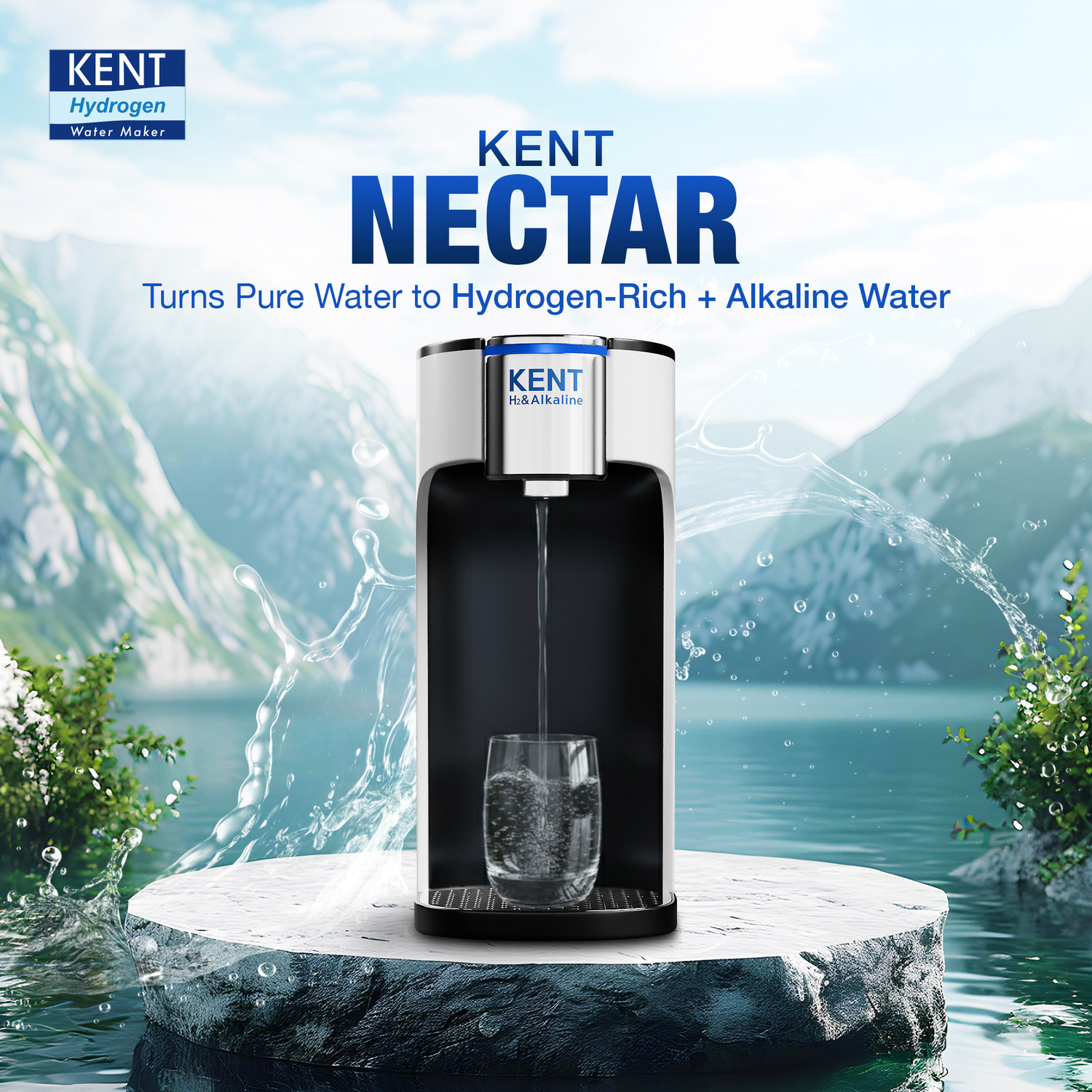 Image of KENT Nectar Water Ionizer|Make Pure Water Hydrogen Rich+Alkaline Water | 2 L Gravity Based Water Purifier