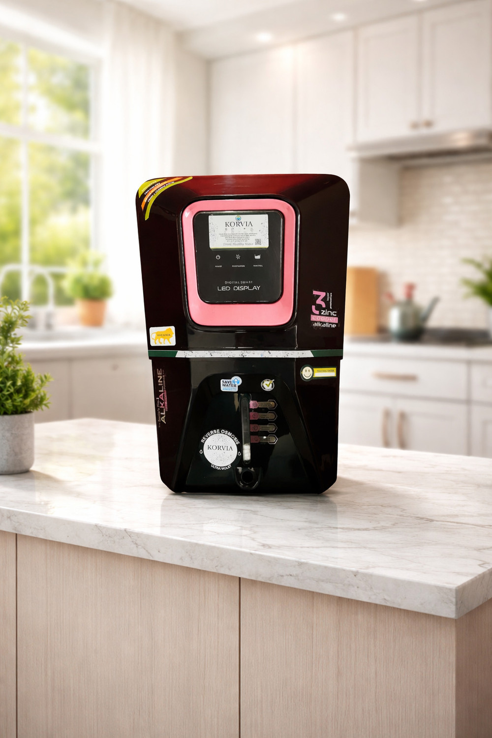 Image of Korvia Korvia Pro Black 12 L RO + UV + UF + Copper + Minerals Water Purifier