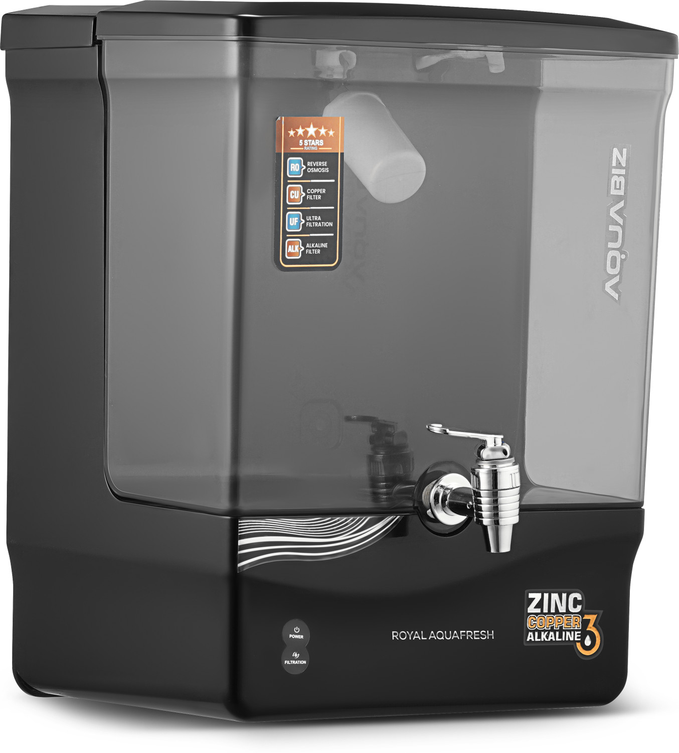 Image of Royal Aquafresh ESC IQUE BIZ 10 L RO + UV + UF + Copper + TDS Control Water Purifier with Prefilter