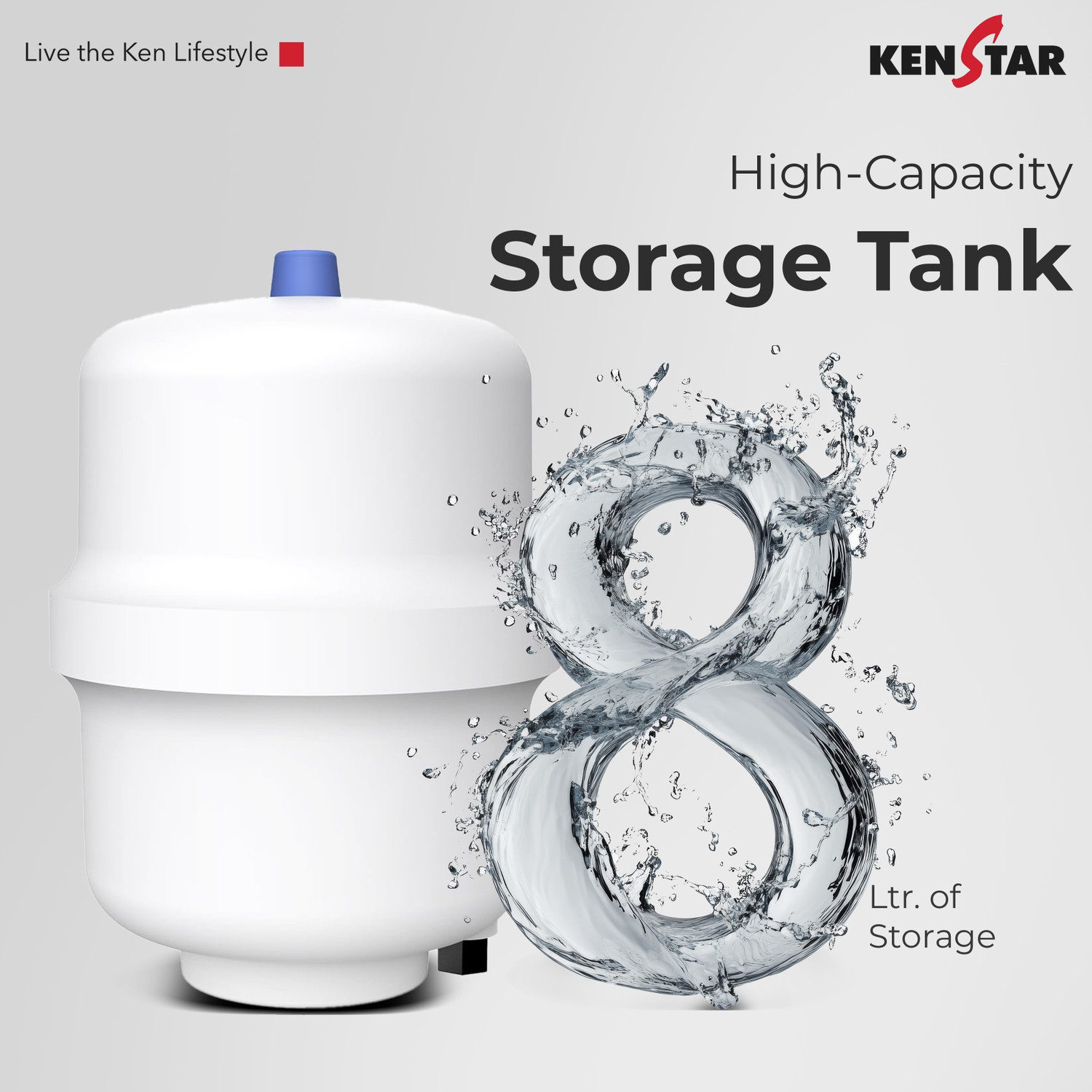 Image of Kenstar Sink Pure 8 L RO + UV + UF + Alkaline + Minerals Water Purifier
