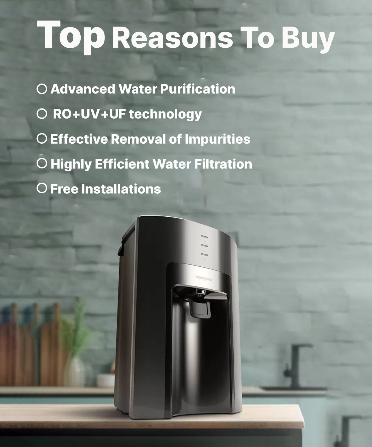 Image of Aquaguard Delight NXT WS 6 L RO + UV + UF Water Purifier | 6-Stage Purification | Suitable for all - Borewell, Tanker, Municipality Water