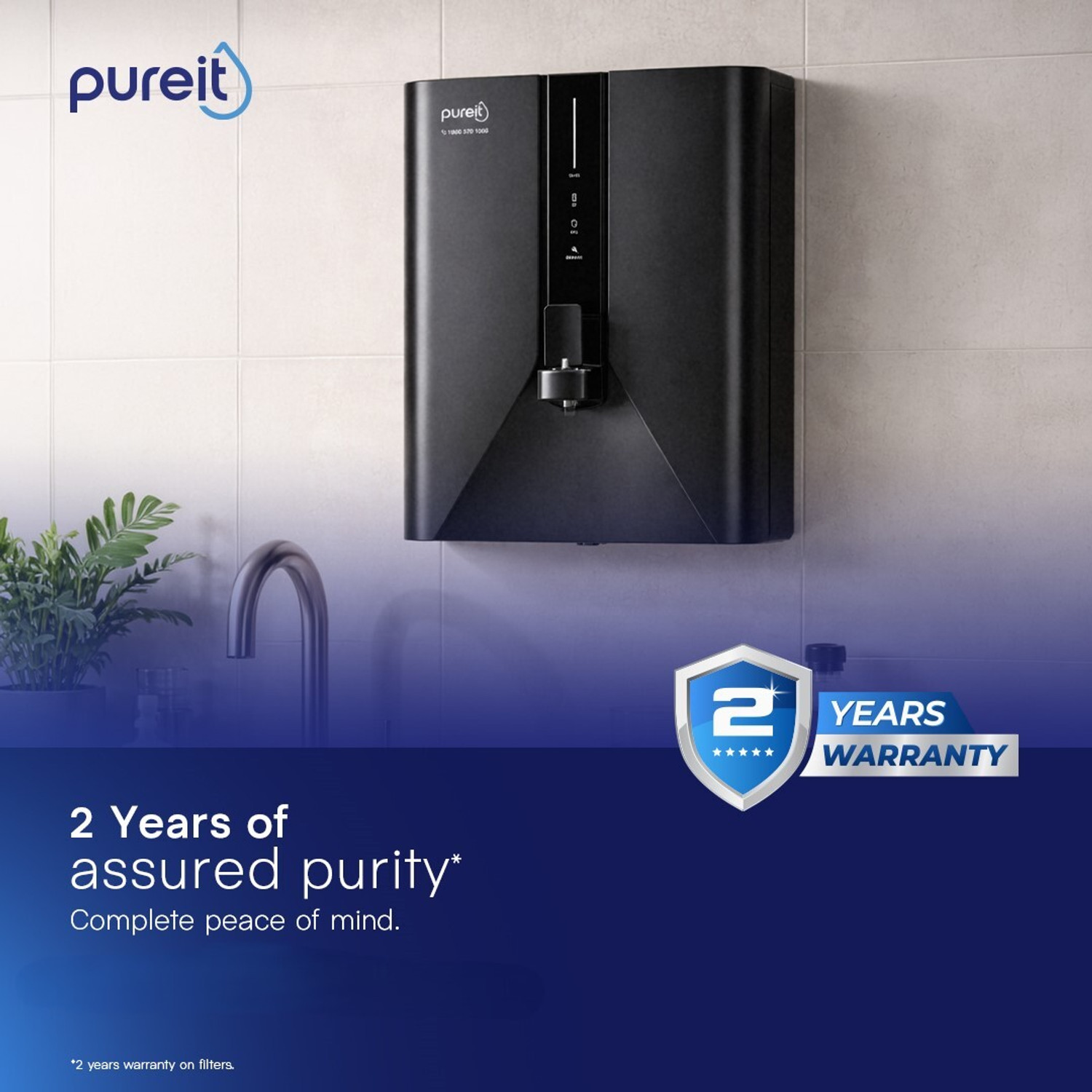 Image of Pureit Eco Elite 10 L RO + UV + Alkaline + Minerals Water Purifier | Needs no service for 2 years | Up to 50% Water Savings | Water Purifier for Home | Free ESF Filter | 8 Stage Purification