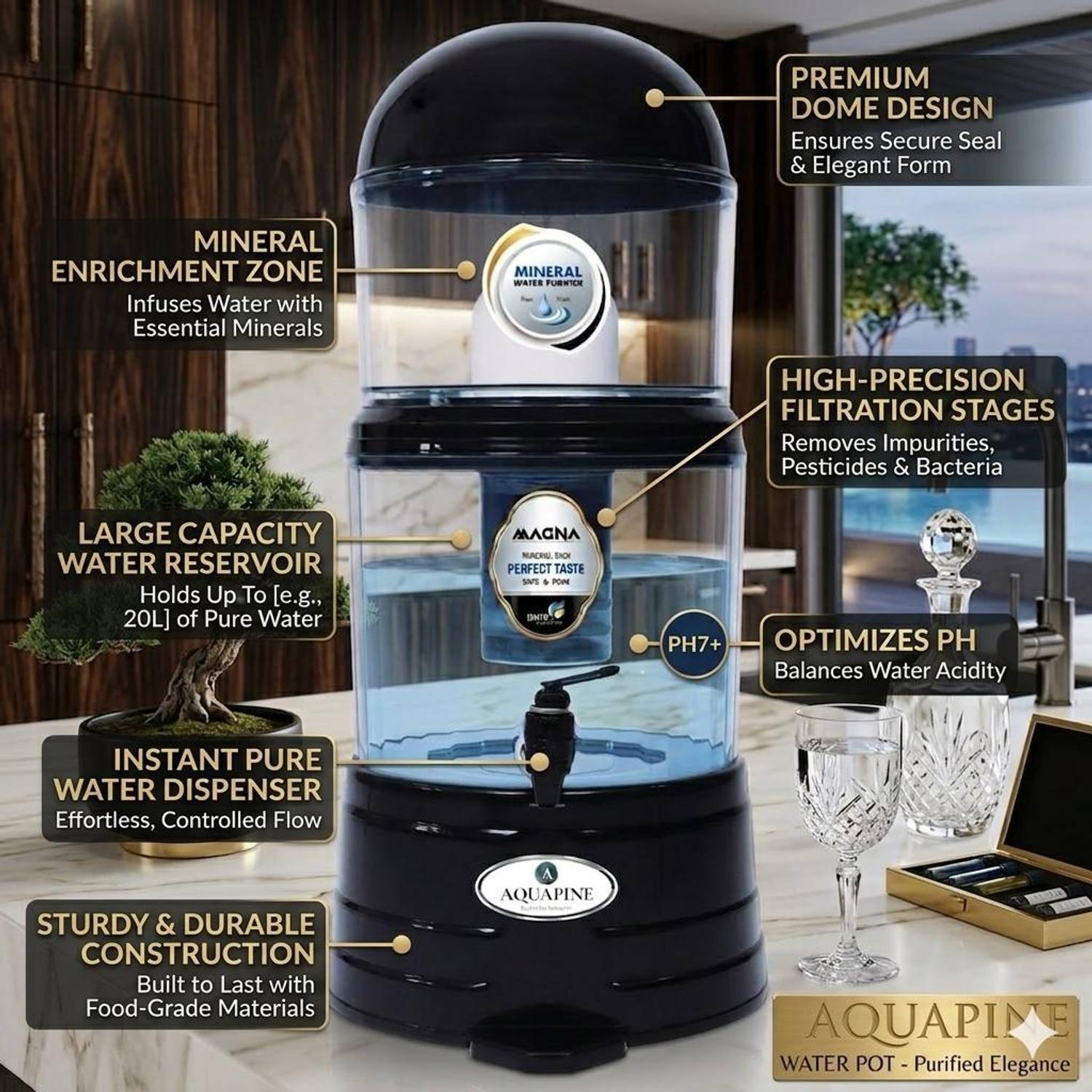 AQUAPINE 16L Gravity Water Purifier - Image 3