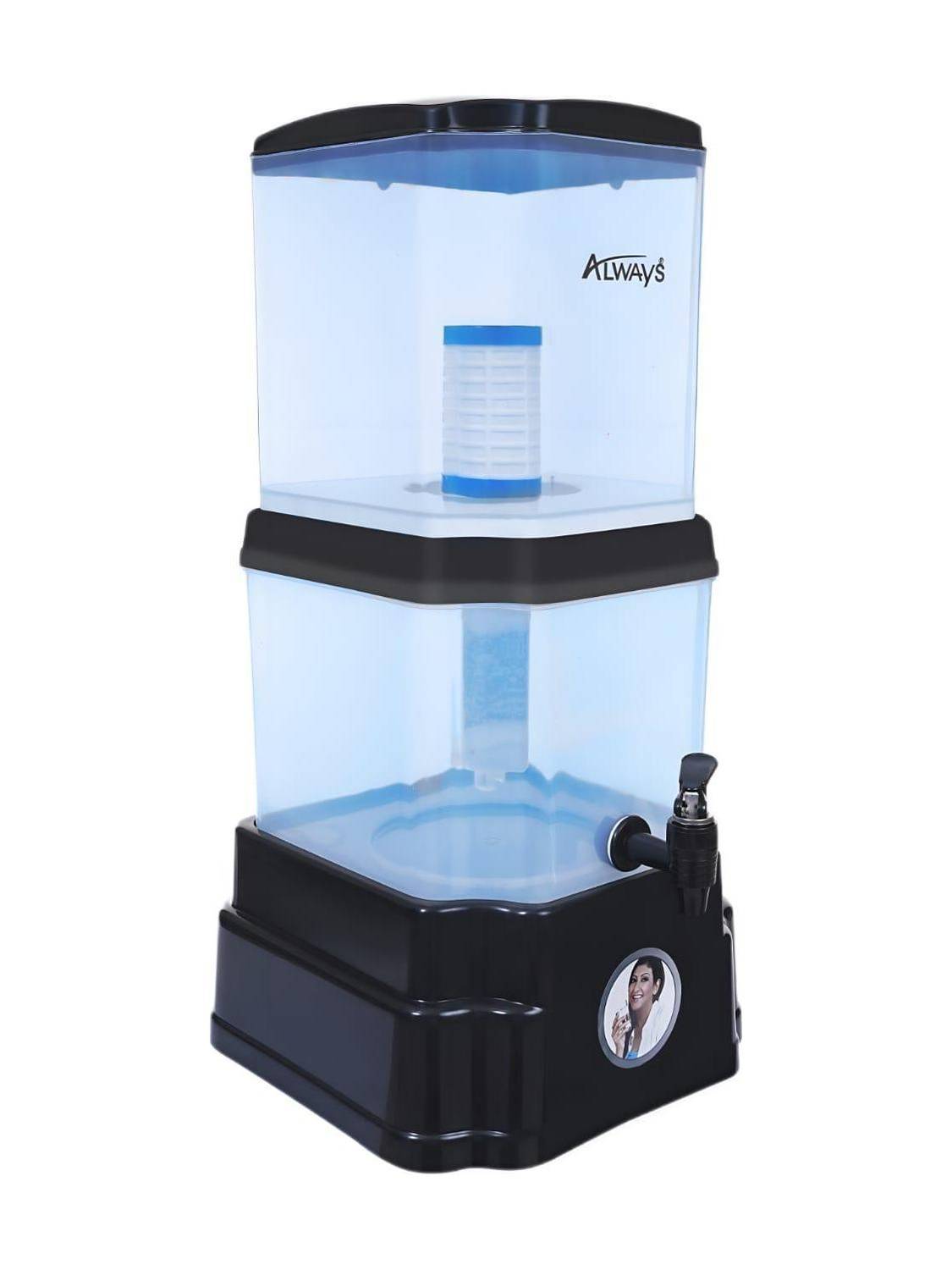 Always Gravity filter Water Purifier 15L Storage | black 15 L Gravity Based Water Purifier