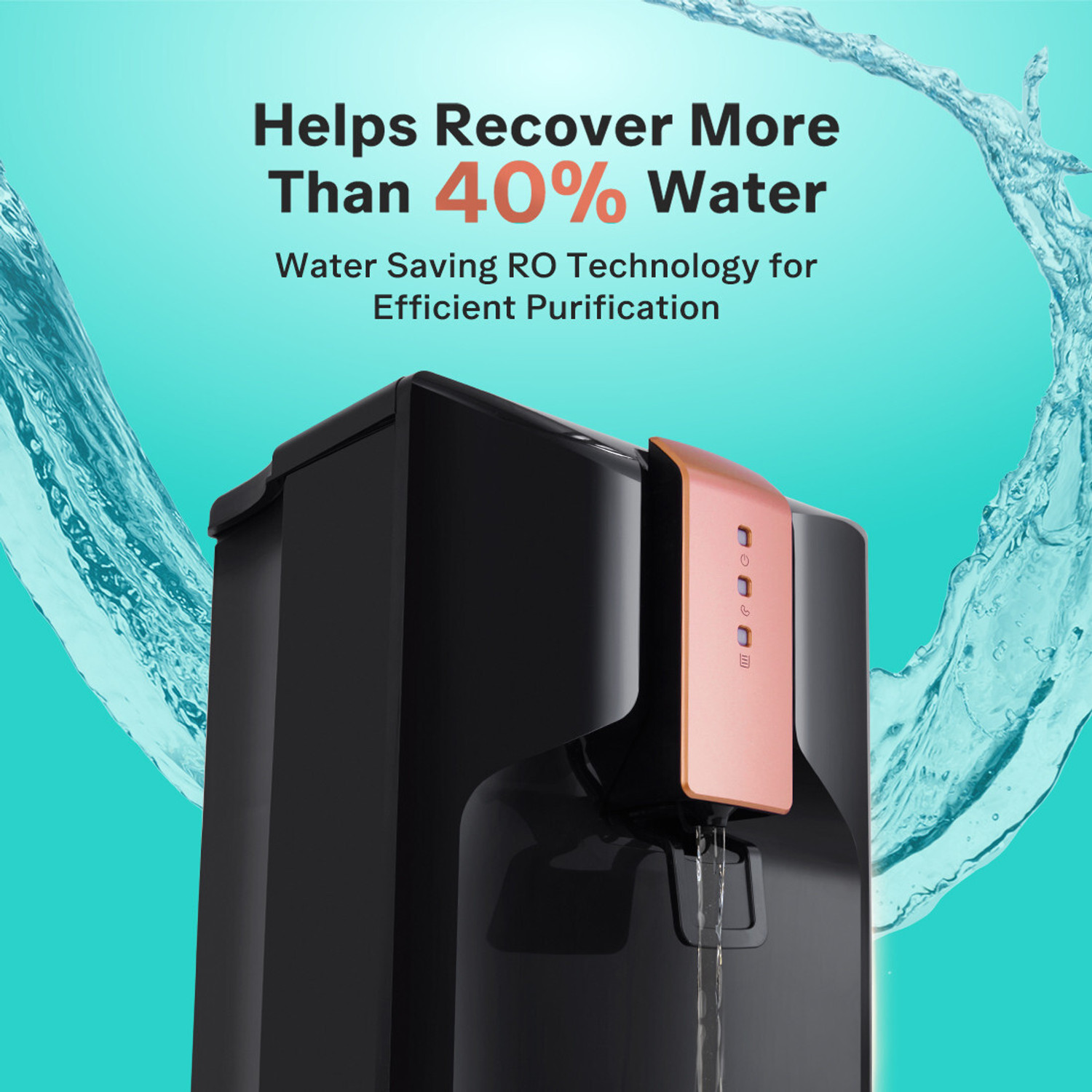 Image of Aquaguard Enrich Glory 6 L RO + UV + UF Water Purifier | 2 Year Filter Life | With Mega Sediment Filter | Active Copper Technology | 10 Stage Purification | >40% Water Recovery | Suitable for all Water Sources (Black)
