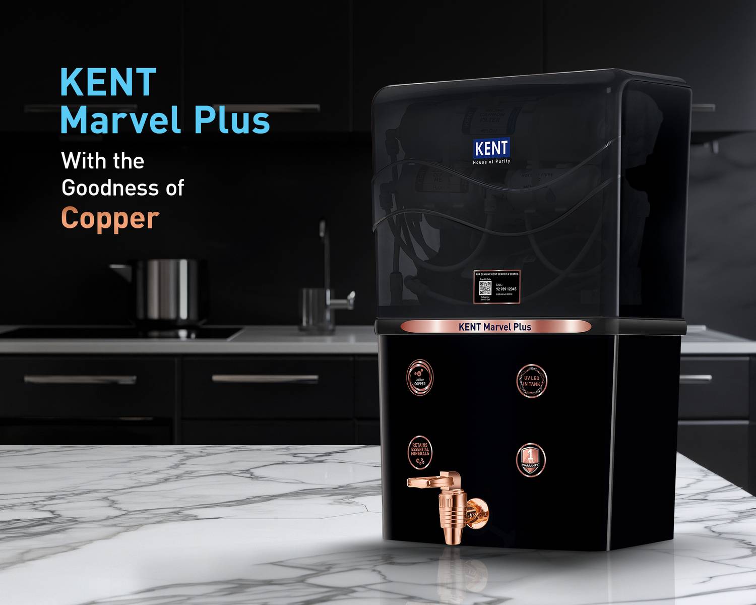 KENT Marvel Plus 8L RO + UV + UF + Copper Water Purifier - Image 2