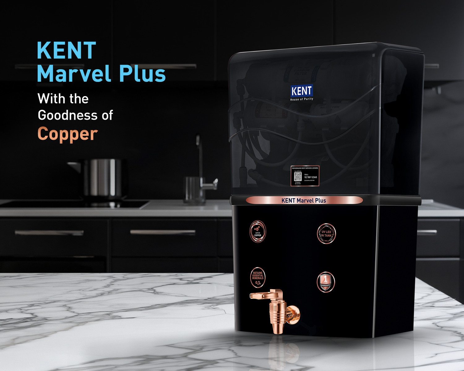 Image of KENT Marvel Plus 8 L RO + UV + UF Water Purifier