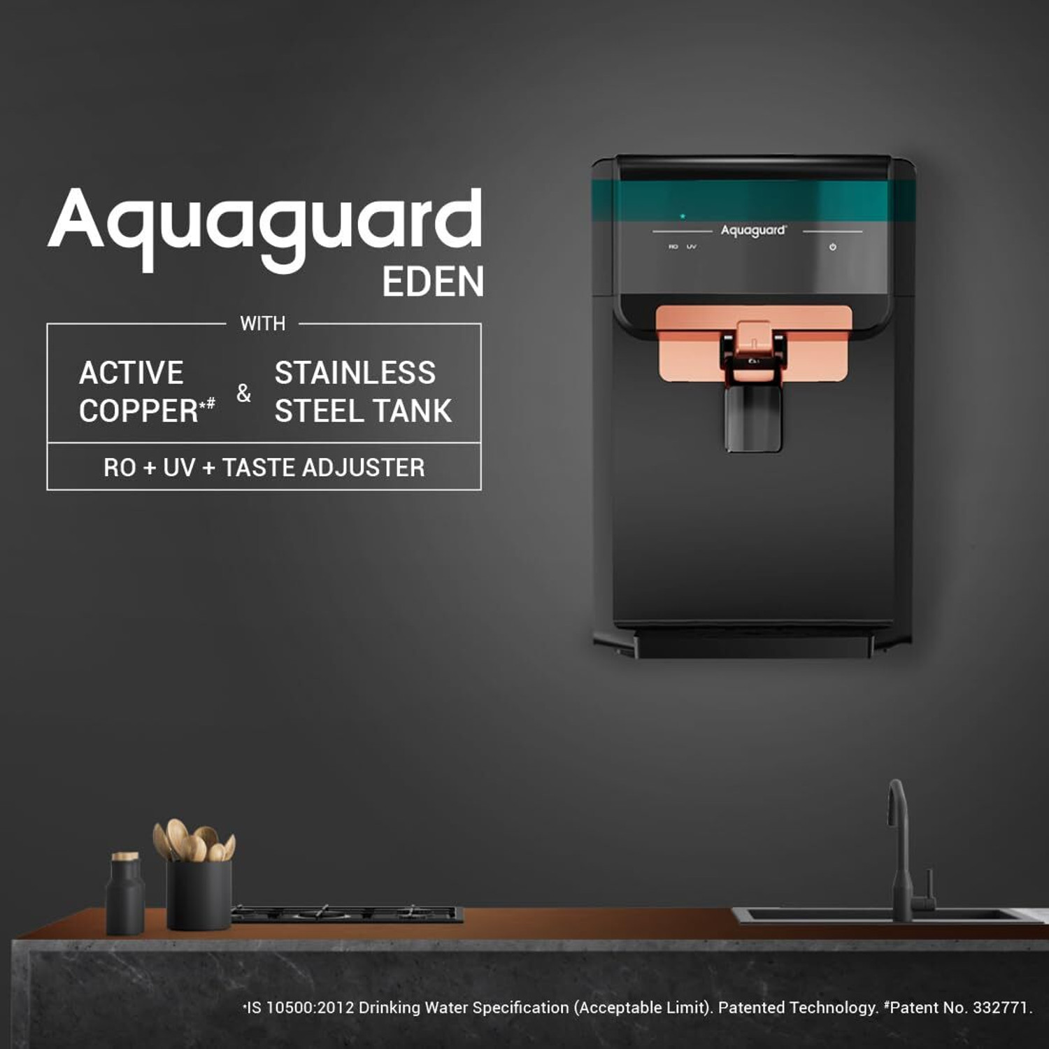 Image of Aquaguard Eden WS RO+UV+TA+SS Two Alk BT 6 L RO + UV Water Purifier