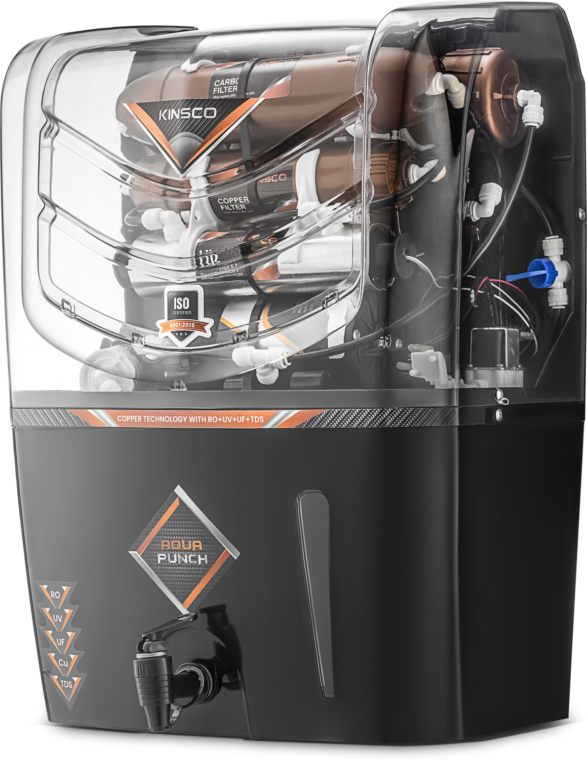 Image of Kinsco Aqua Punch | Needs No service For 2 Years 15 L RO + UV + UF + Copper + Minerals Water Purifier