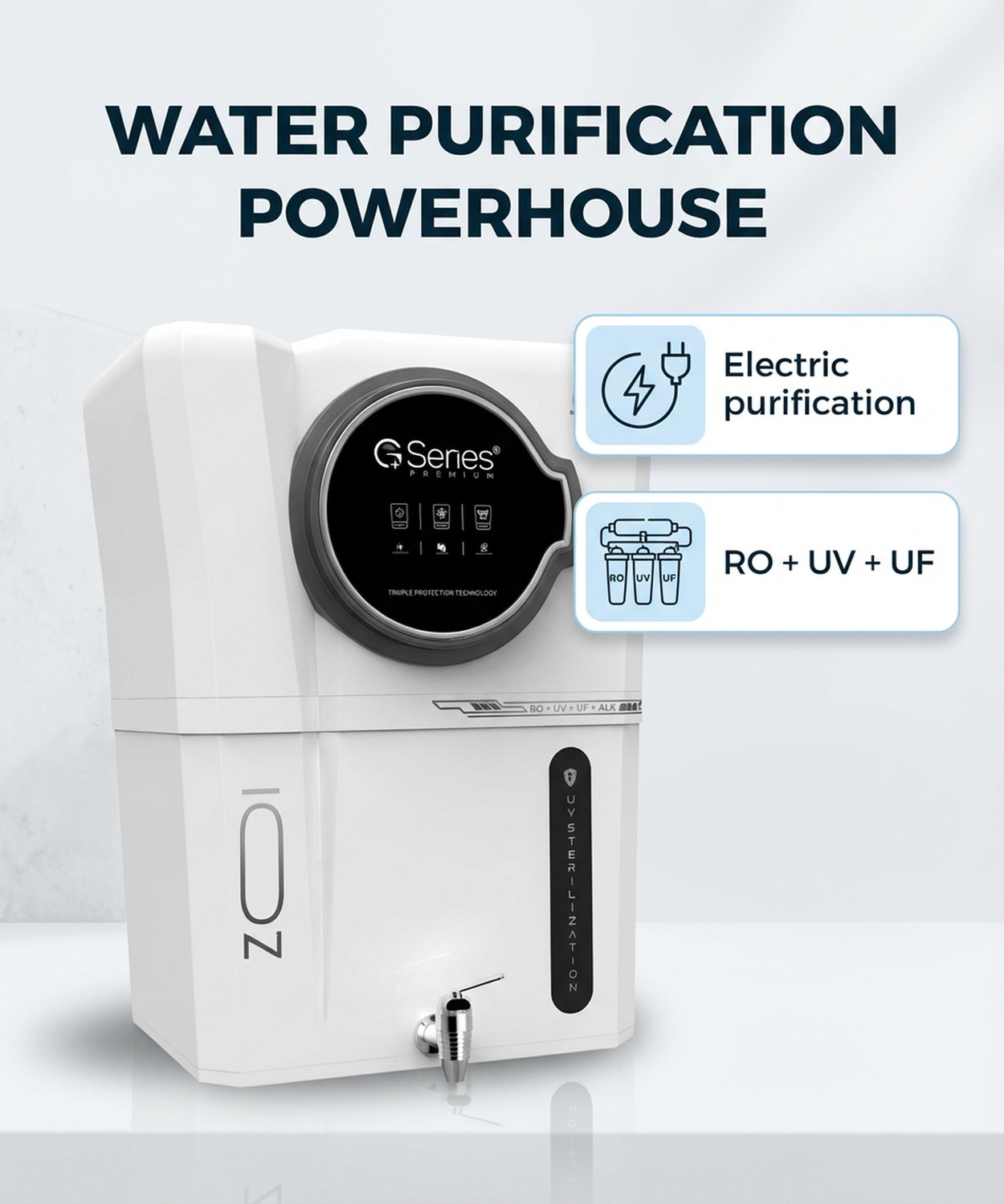 Image of G Series Zoi 12 L RO + UV + UF + Copper + Minerals Water Purifier