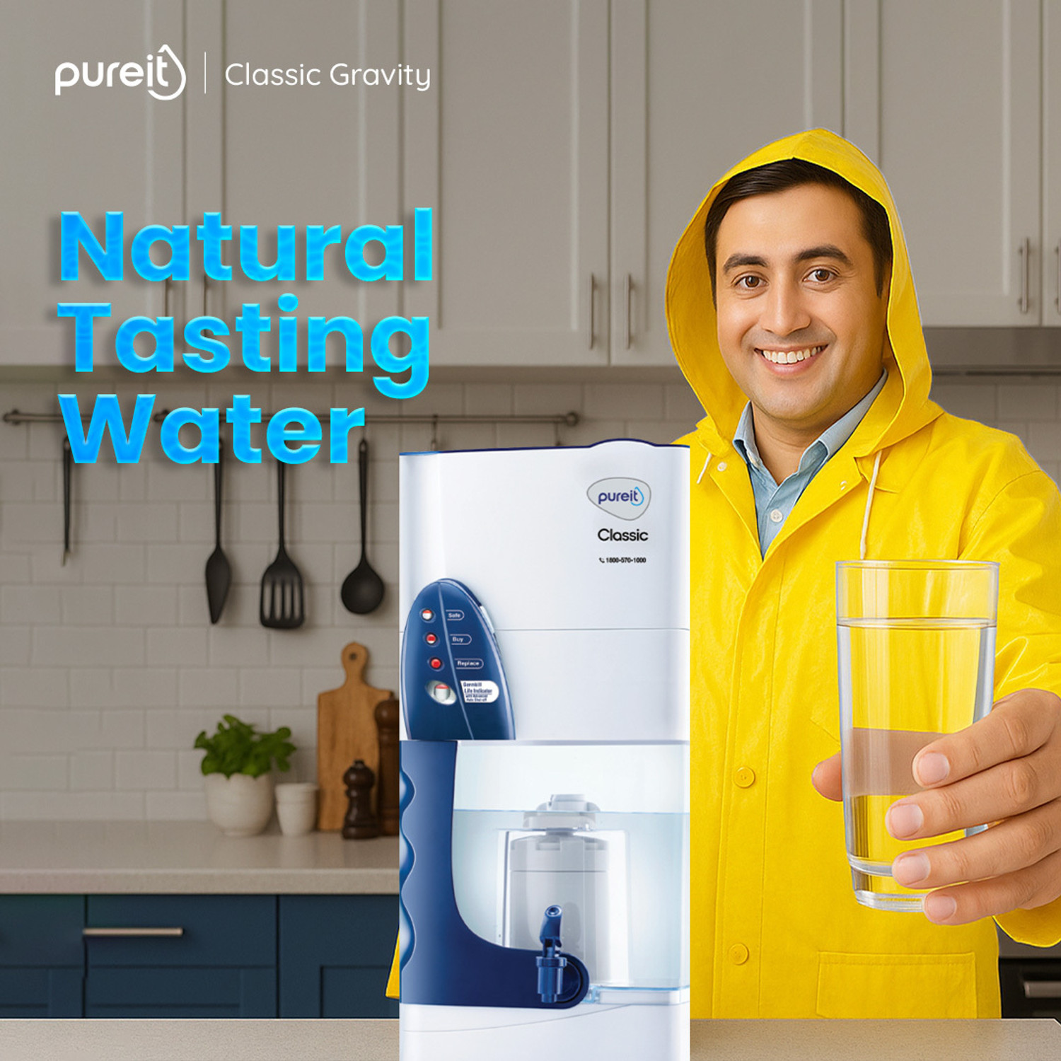 Image of Pureit Classic 23 L Gravity Based Water Purifier | Activated Carbon Filtration | No Electricity Required | Multi-Stage Purification: Uses programmed Germ Kill technology