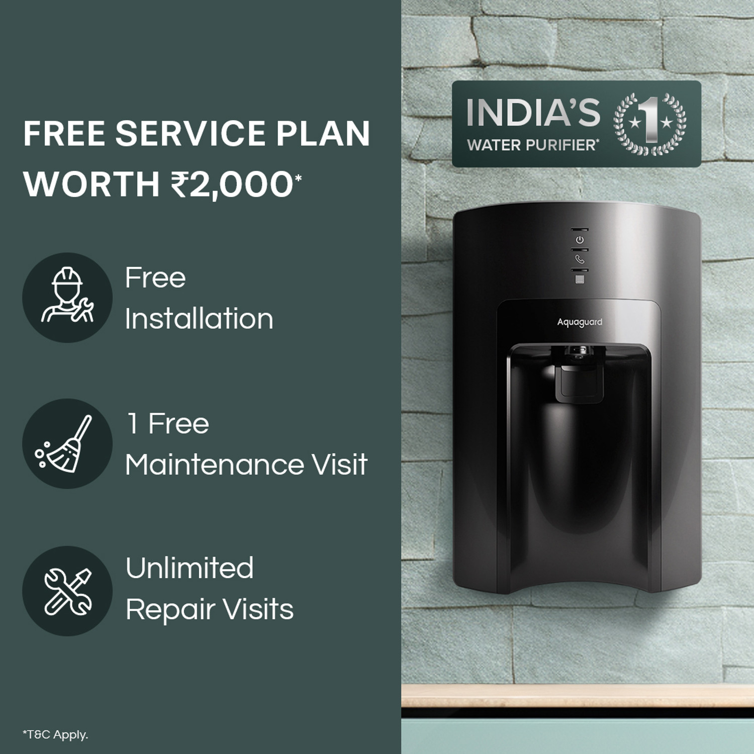 Image of Aquaguard Sure Delight RO+MC 1X 6 L RO + MC Water Purifier | 6-Stage Purification with 2-in-1 Mineral Charge | Suitable for Borewell & Tanker Water(TDS >200) (Black, Copper)