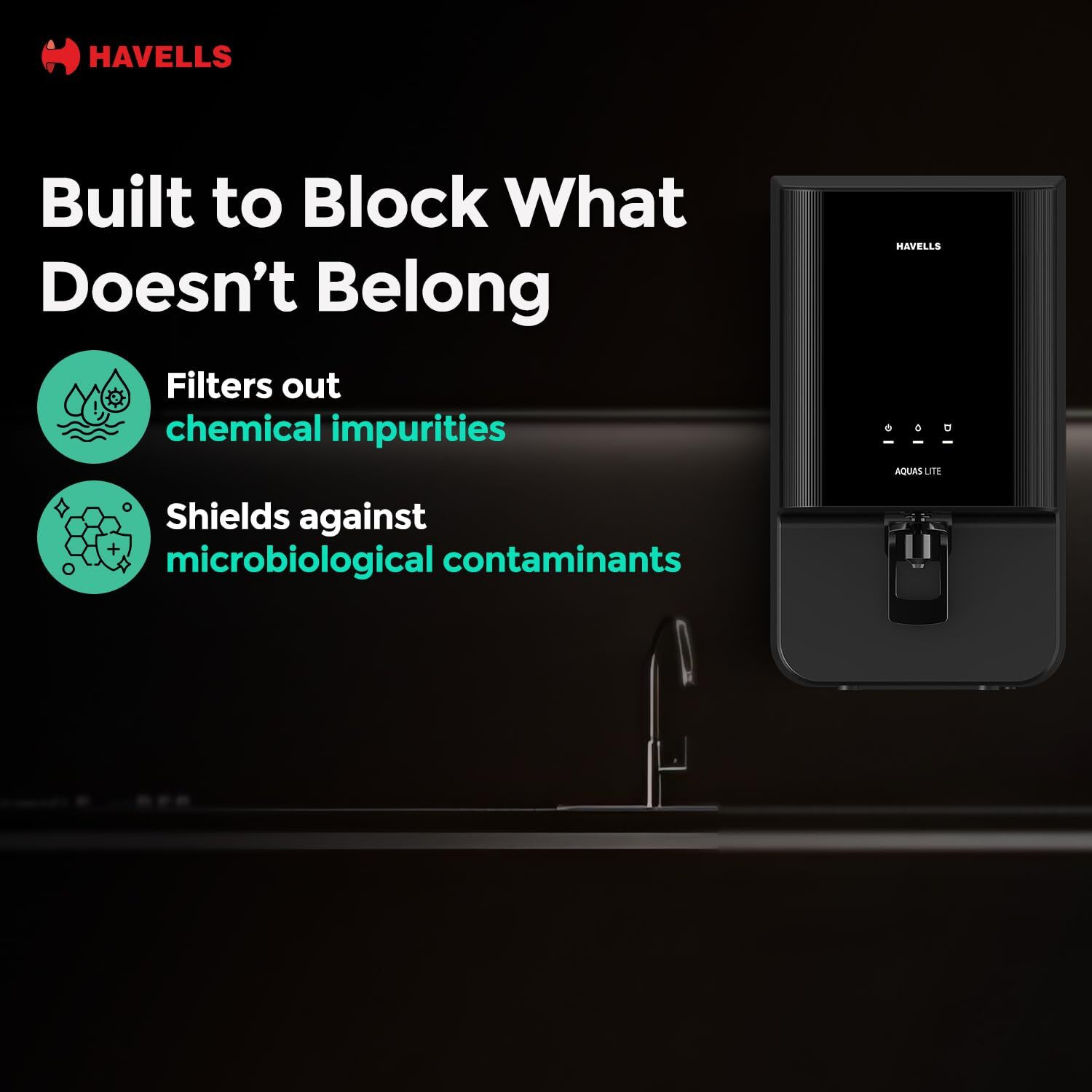Image of HAVELLS Aquas Lite 4-stages, BIS Approved, 7 L UV + UF Water Purifier
