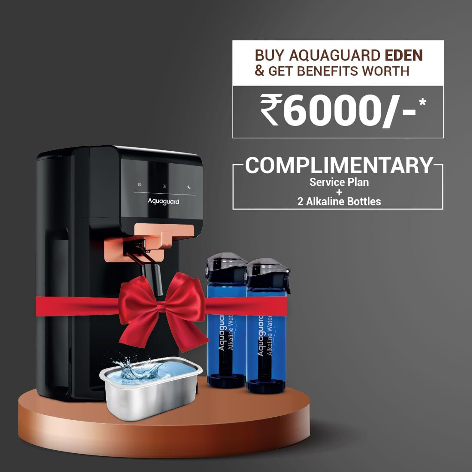 Image of Aquaguard Eden WS RO+UV+TA+SS Two Alk BT 6 L RO + UV Water Purifier
