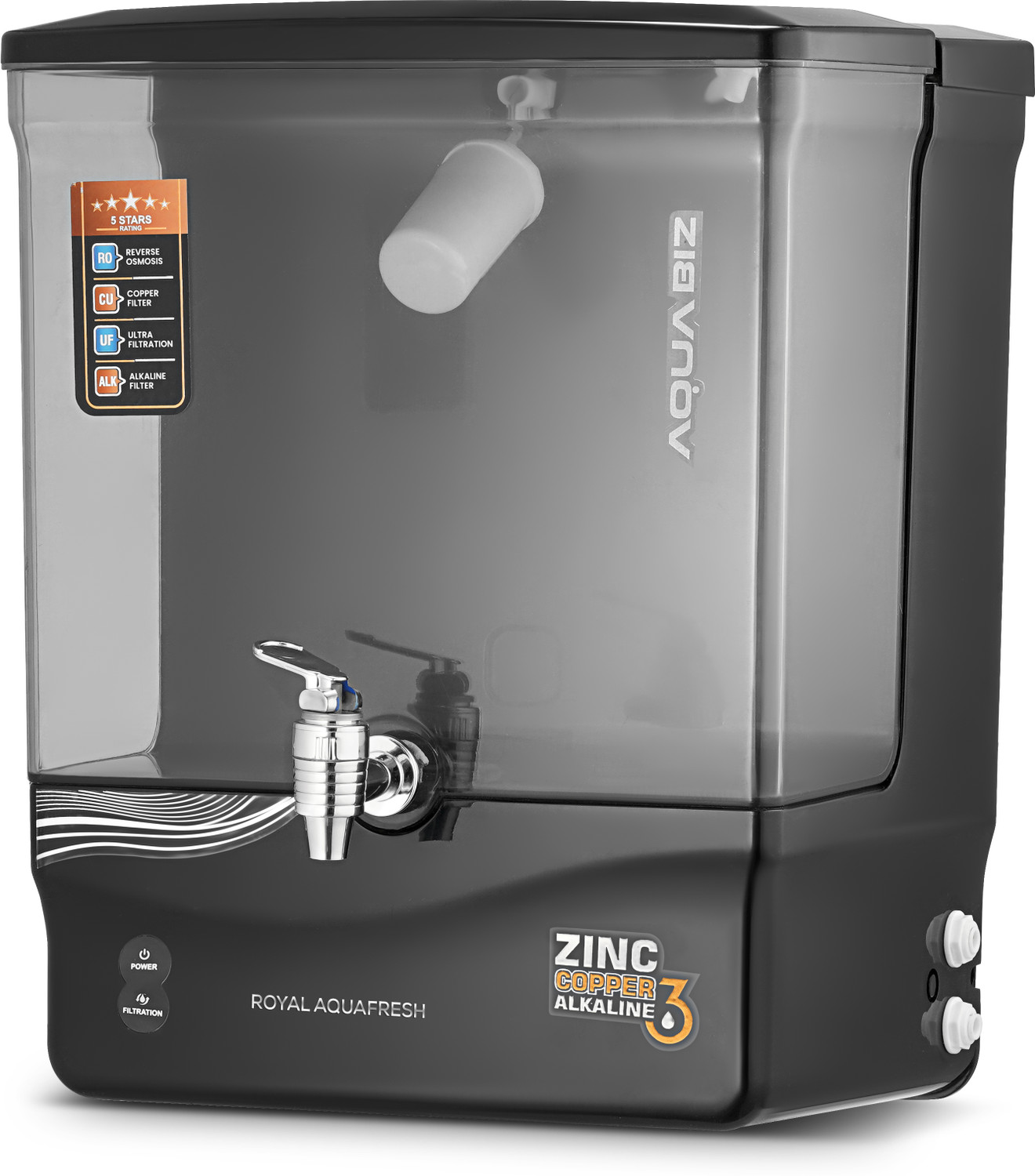 Image of Royal Aquafresh ESC IQUE BIZ 10 L RO + UV + UF + Copper + TDS Control Water Purifier with Prefilter