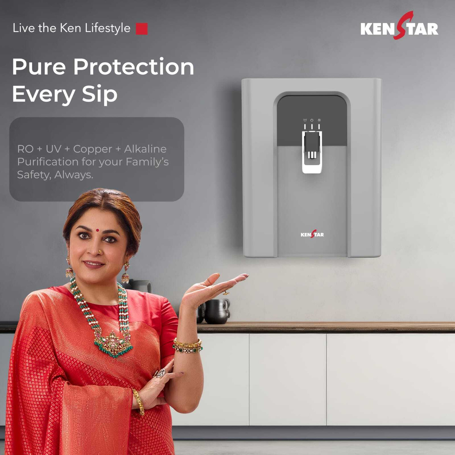 Image of Kenstar New Innopure 7 L RO + UV + UF + Copper + Alkaline + TDS Control Water Purifier