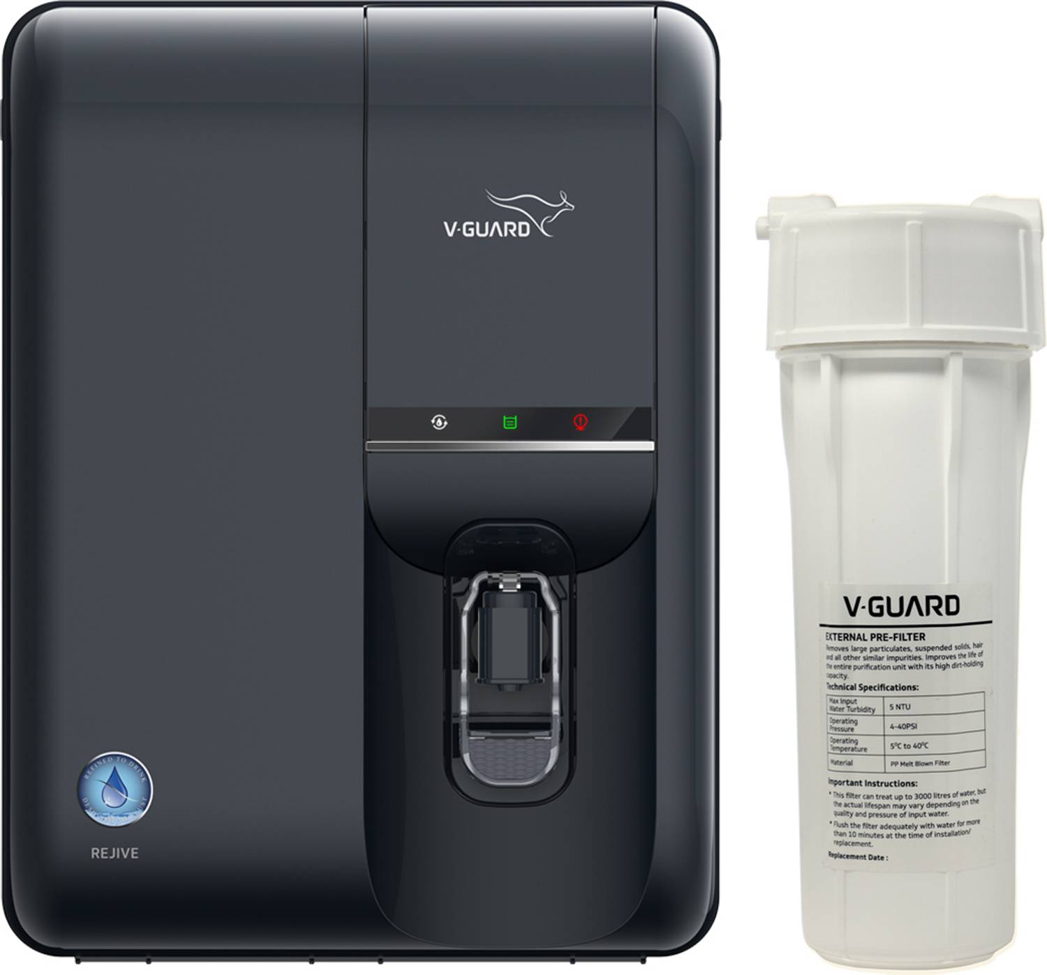 V-Guard Rejive 6.5 L UV + UF Water Purifier
