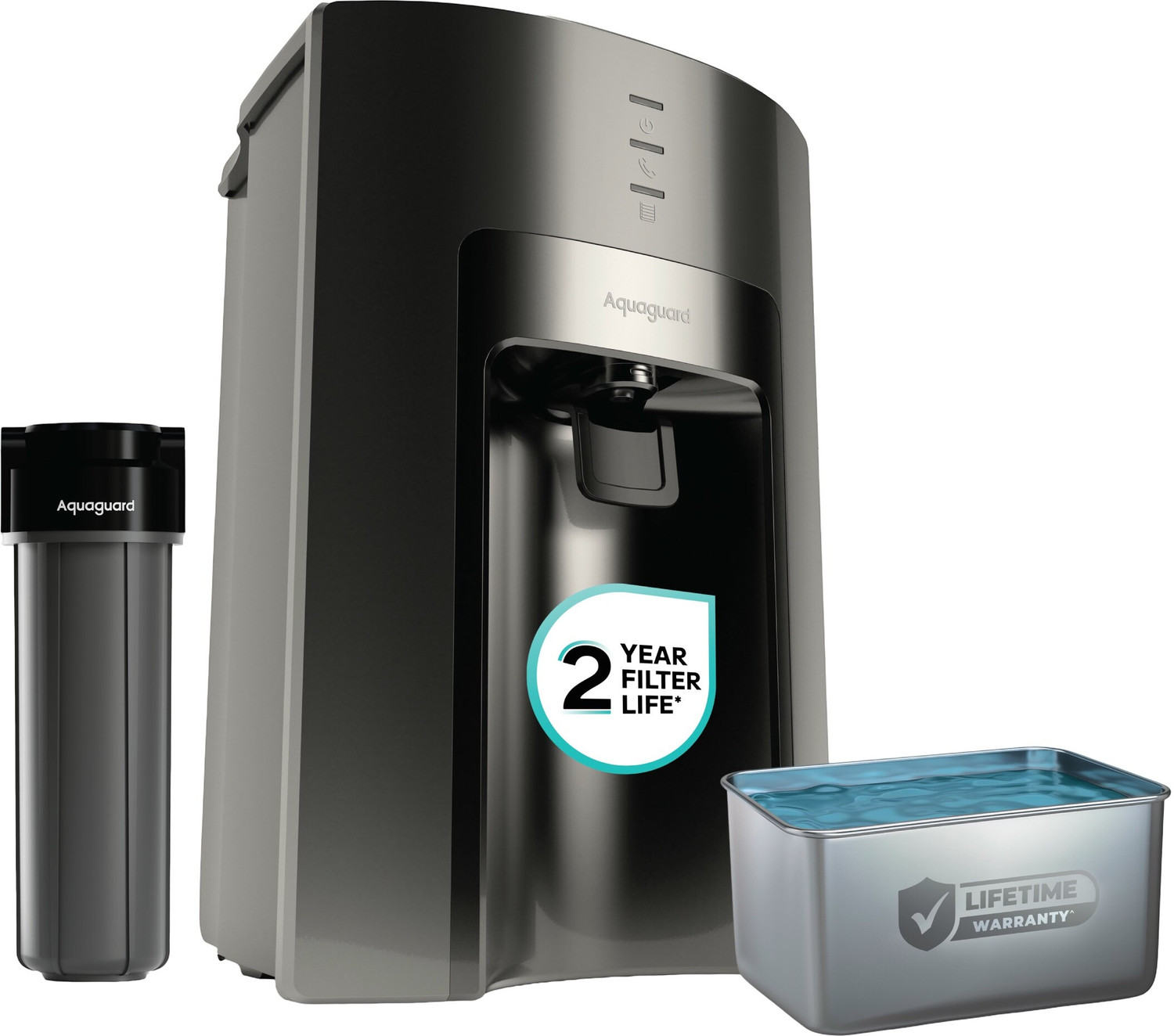 Image of Aquaguard Sure Delight UV UF SS 2X 6 L UV + UF Water Purifier | Stainless Steel Tank | 2 Year Filter Life | With Mega Sediment Filter | 6-Stage Purification | Suitable for Municipal Water Only (TDS <200 ppm)