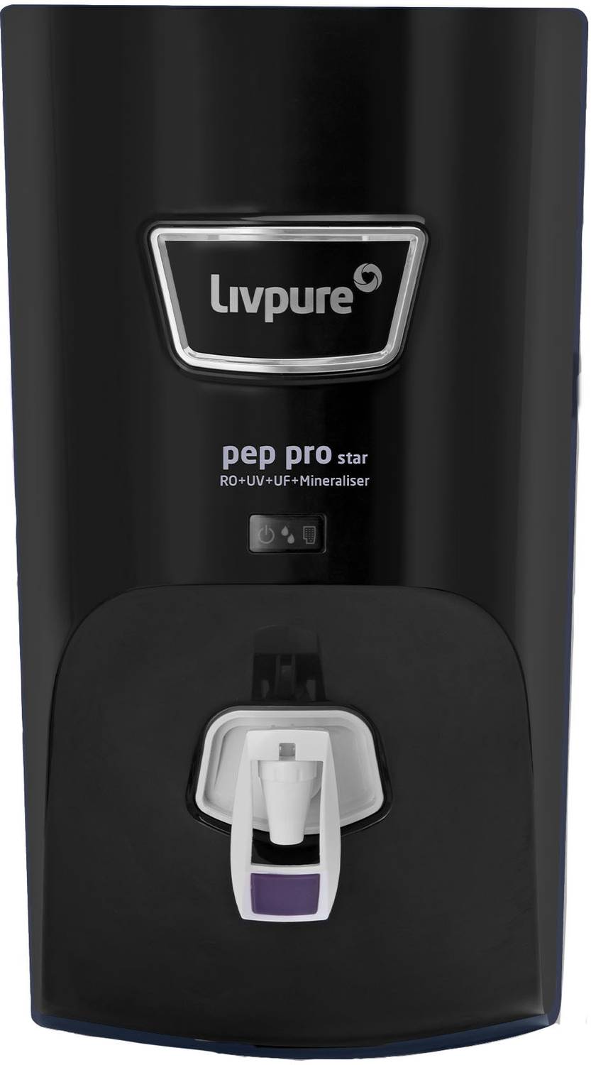 LIVPURE LIV-PEP-PRO-STAR-BLACK 7 L RO + UV + UF + Minerals Water Purifier