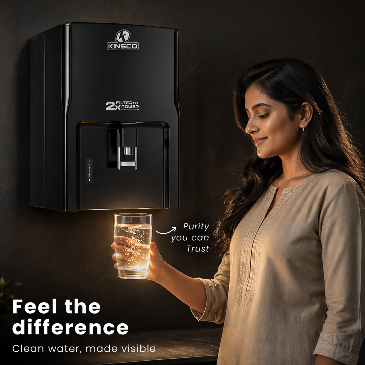 Image of Kinsco Aqua Aroma | Needs No service for 2 Years| 9 L RO + UV + UF + Copper + Alkaline + Minerals + TDS Control Water Purifier