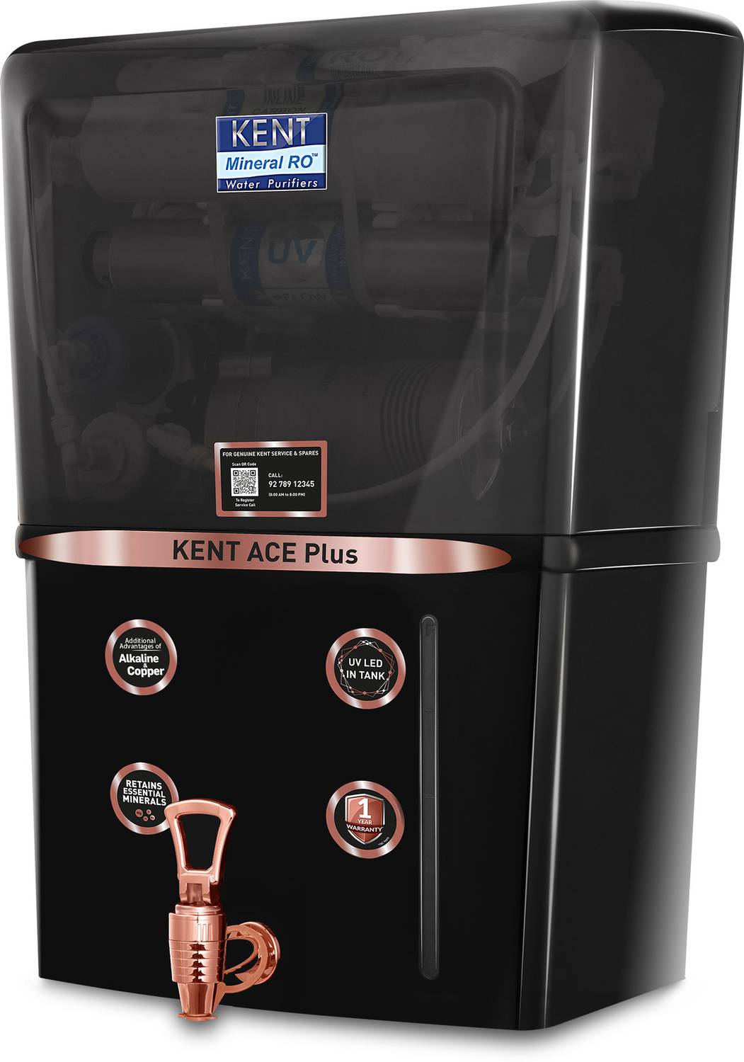 KENT ACE Plus- B 8 L RO + UV + UF + Copper + Alkaline + TDS Contr