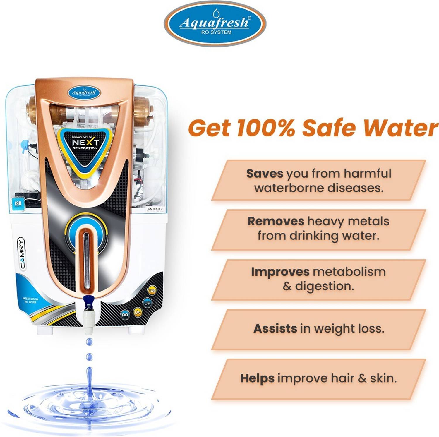 Aqua Fresh Camry 12L RO+UV+UF Water Purifier - Image 4