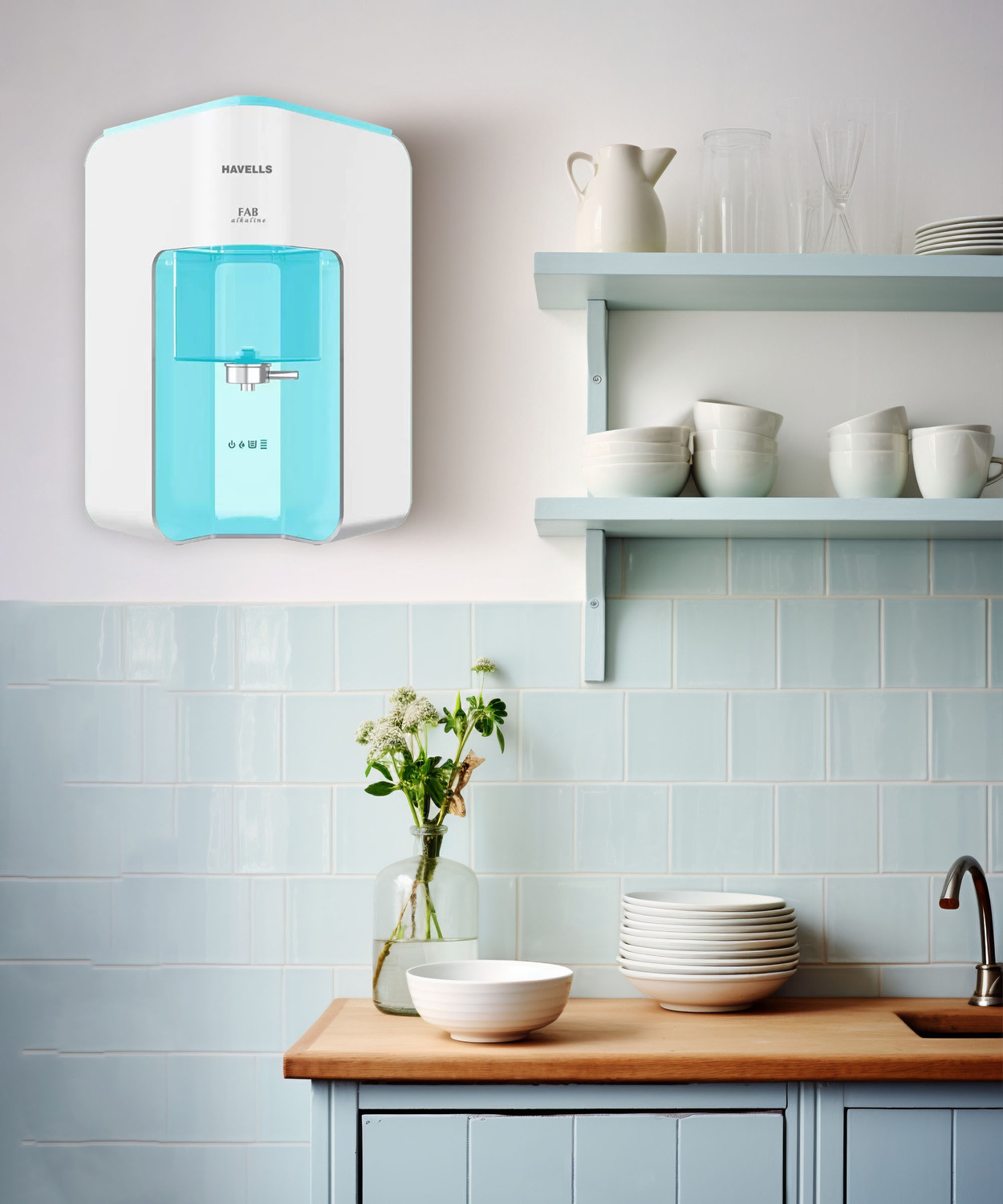 Image of HAVELLS Fab Alkaline 7 L RO + UV + Alkaline Water Purifier Suitable for all - Borewell, Tanker, Municipality Water