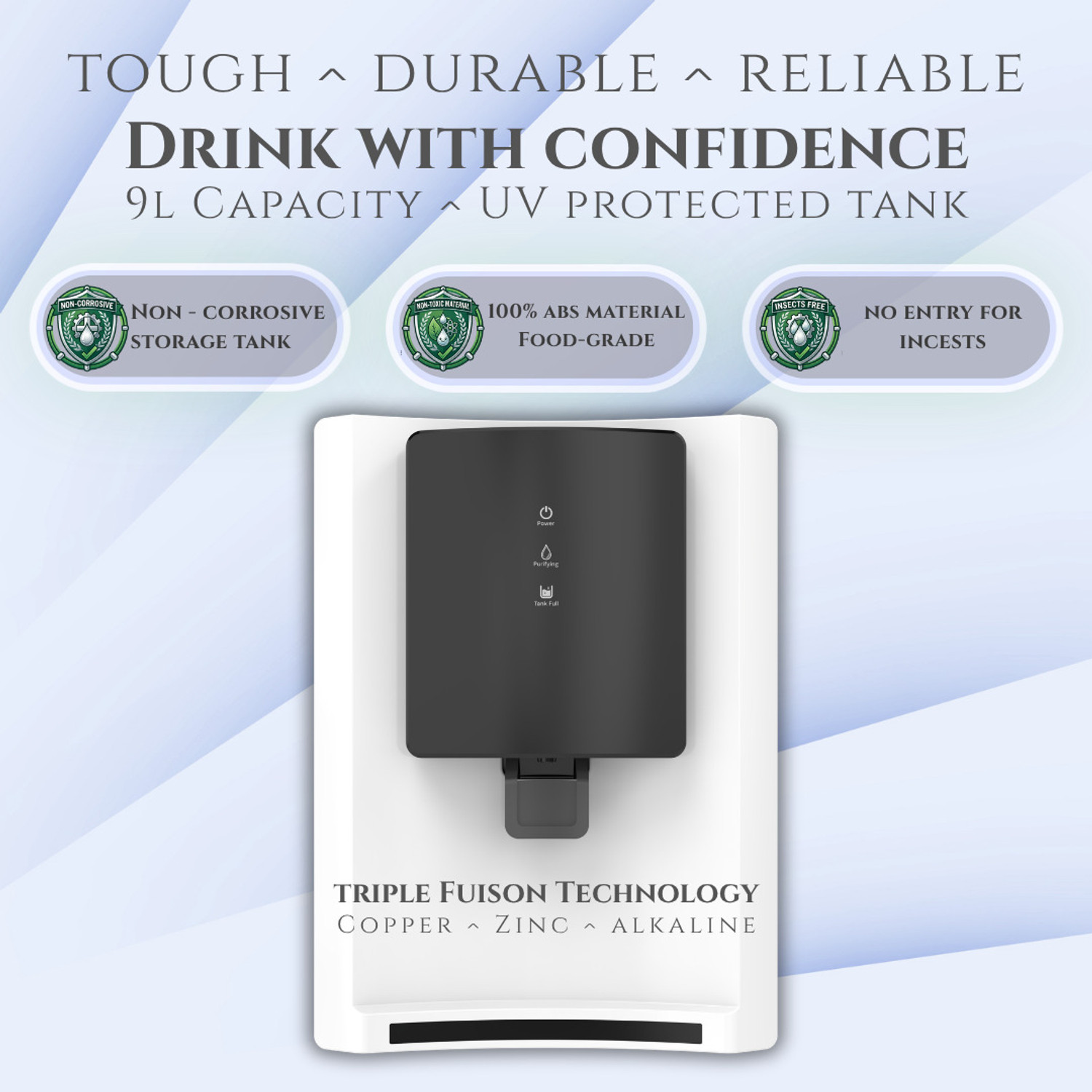 Image of Aquaultra CANIX With TDS Meter (20x Impurity Removal vs Local Purifiers) 9 L RO + UV + Alkaline + Minerals Water Purifier