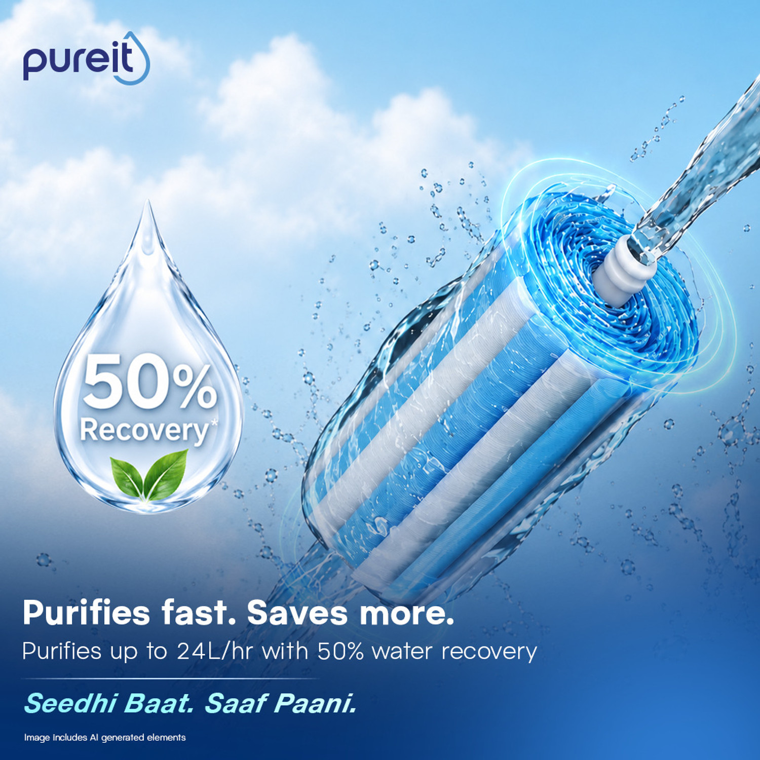 Image of Pureit Lithos 10 L RO + UV + Alkaline + Minerals Water Purifier | 10-Stage Purification | Up to 50% Water Saving |10L Storage Tank | Zero Cost Service for 2 Years | External Sediment Filter Included