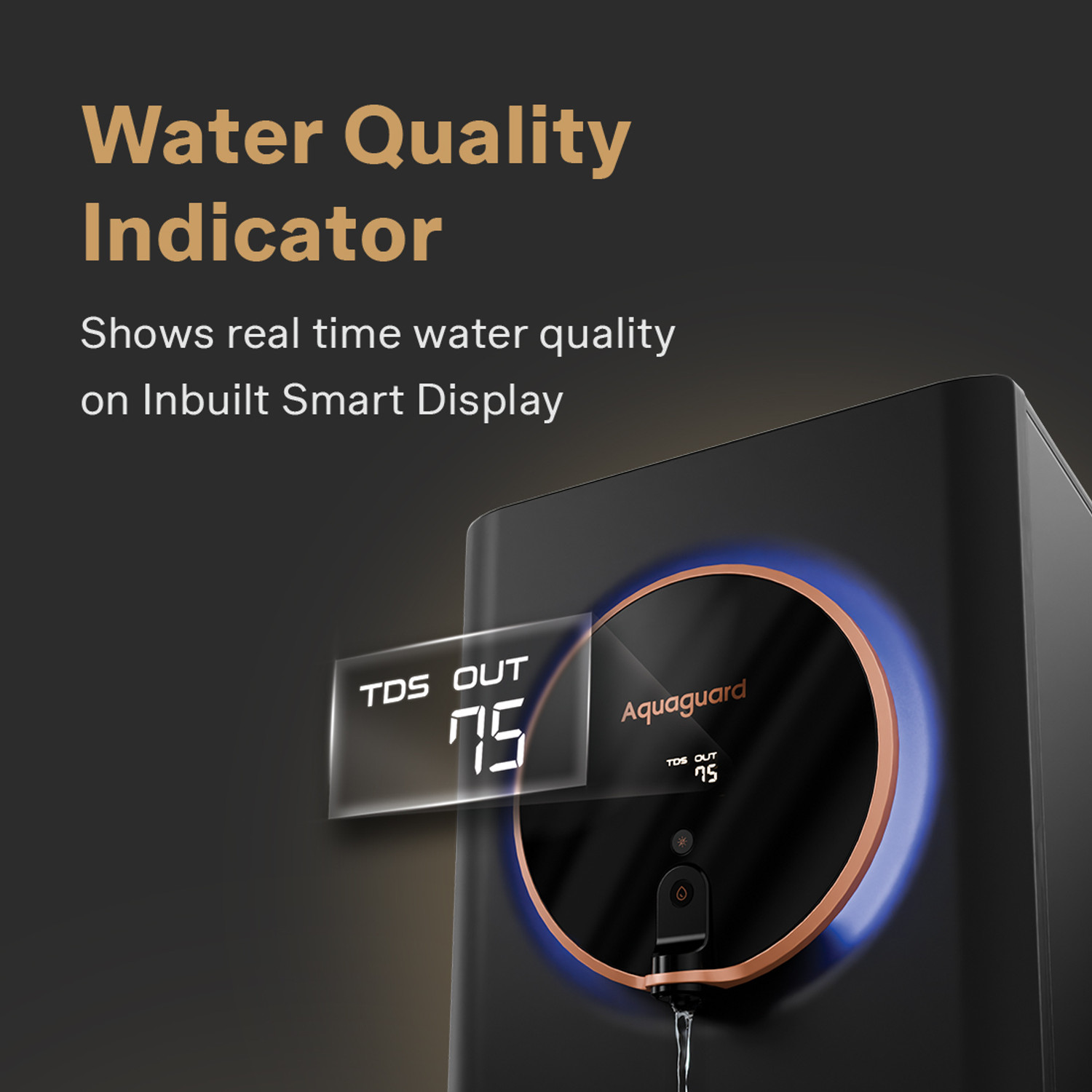 Image of Aquaguard Aspire Halo UV HMR SS 2X WQI 5 L UV + HMR Water Purifier Removes Heavy Metals Intelligent Halo Lights Water Quality Display Stainless Steel Tank 2-Year Filter Life
