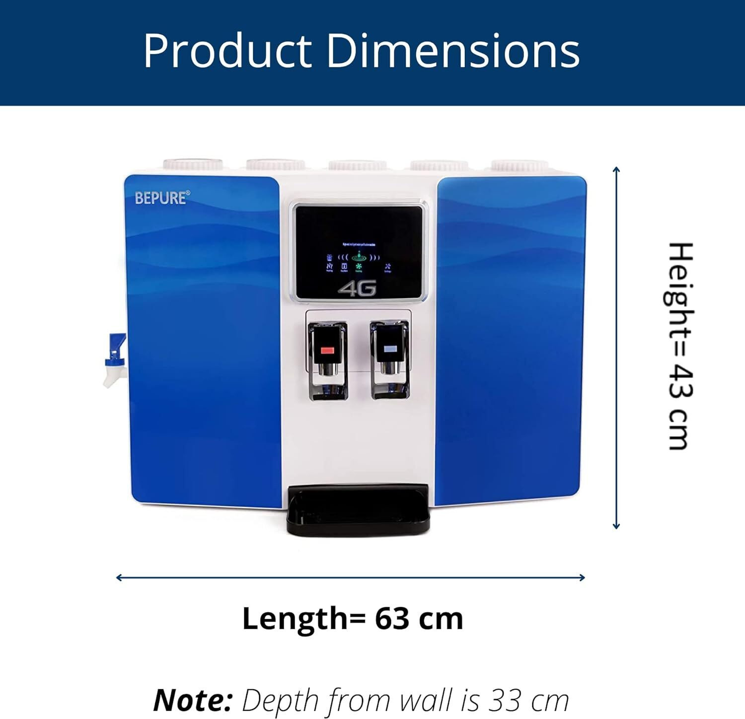 Image of BePURE 4G Hot and Cold 9 L RO + UV + UF + TDS Water Purifier with Hot and Cold Features