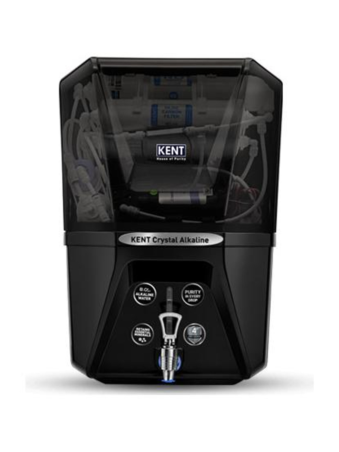 Image of KENT Crystal Alkaline 11 L RO + UV + UF + Alkaline + TDS Control Water Purifier 11L Tank 20 LP /Hr Ideal For Borewell /Tanker /Municipal Water