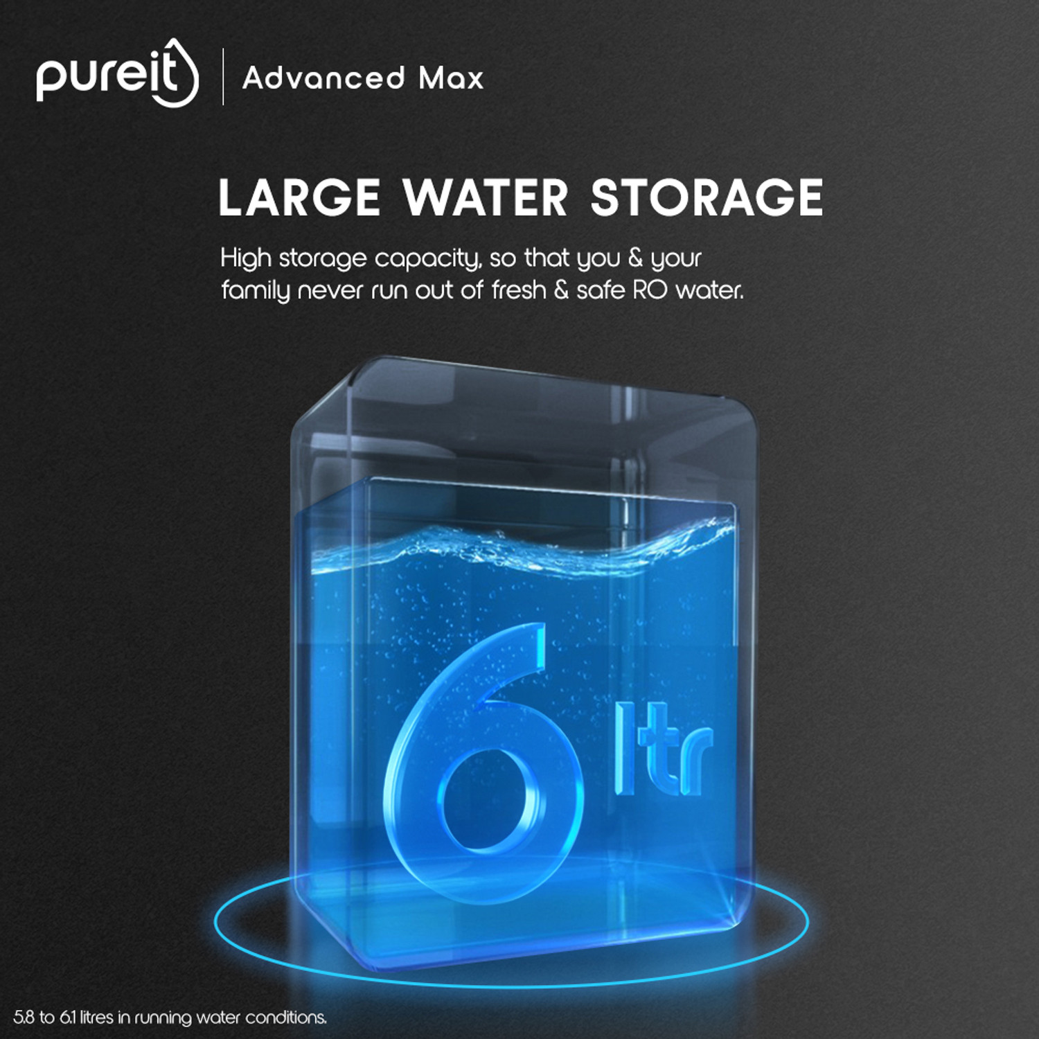 Image of Pureit by HUL Advanced Max 6 L RO + UV + Minerals Water Purifier Suitable for all - Borewell, Tanker, Municipality Water