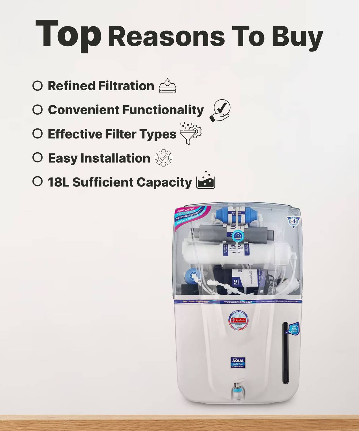 Aqua Fresh Immense Audy 18 L RO + UV + UF + Minerals + TDS Control Water Purifier 3