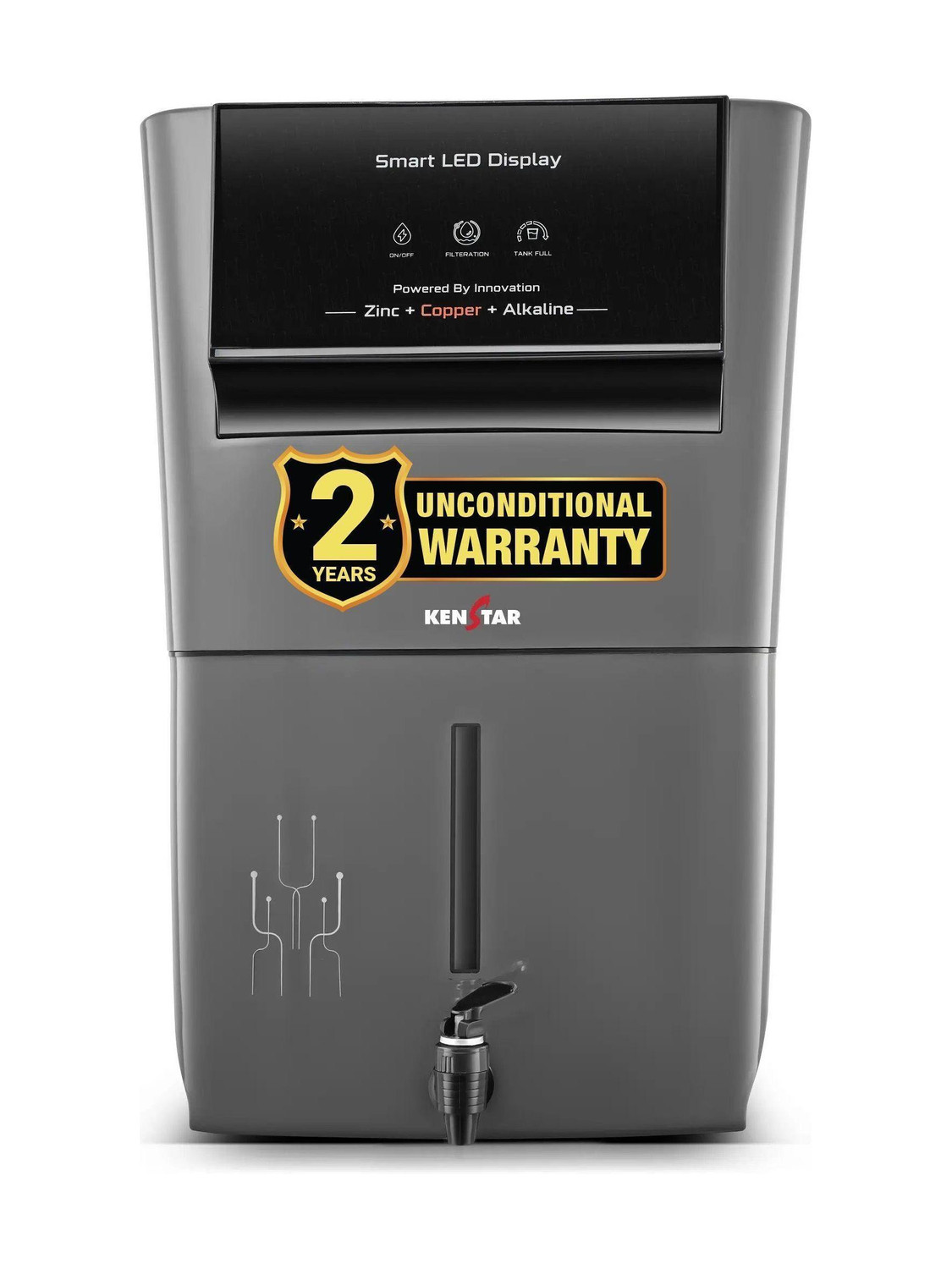Kenstar Pureza 8 L RO + UV + UF + Copper + Alkaline + Minerals Water Purifier Needs no service for 2 years