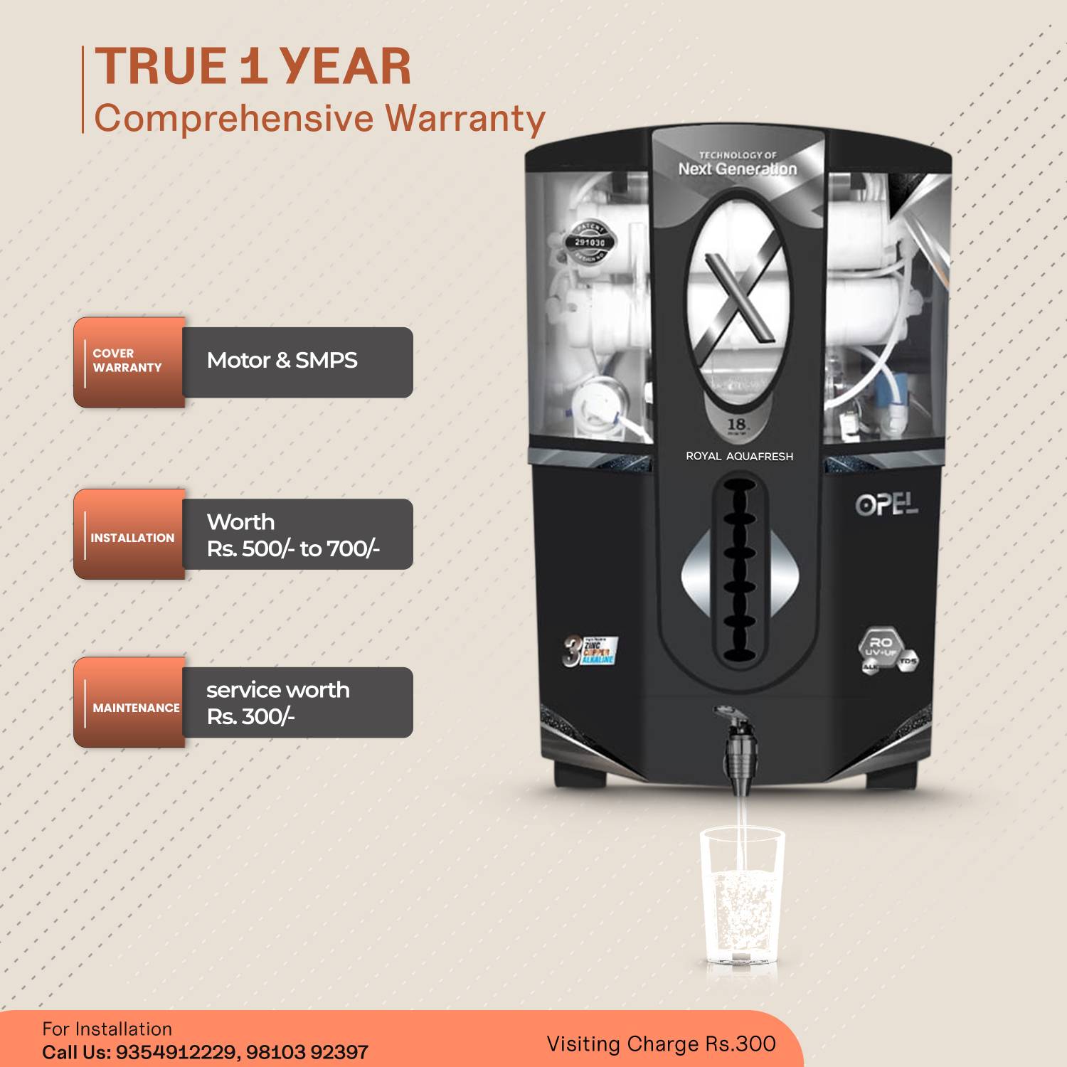 Aqua Fresh Grey Opel Copper India 1st BIS (IS 16240 :2023) CM/L8100159306 18 L RO + UV + UF + Copper + TDS Control Water Purifier 4