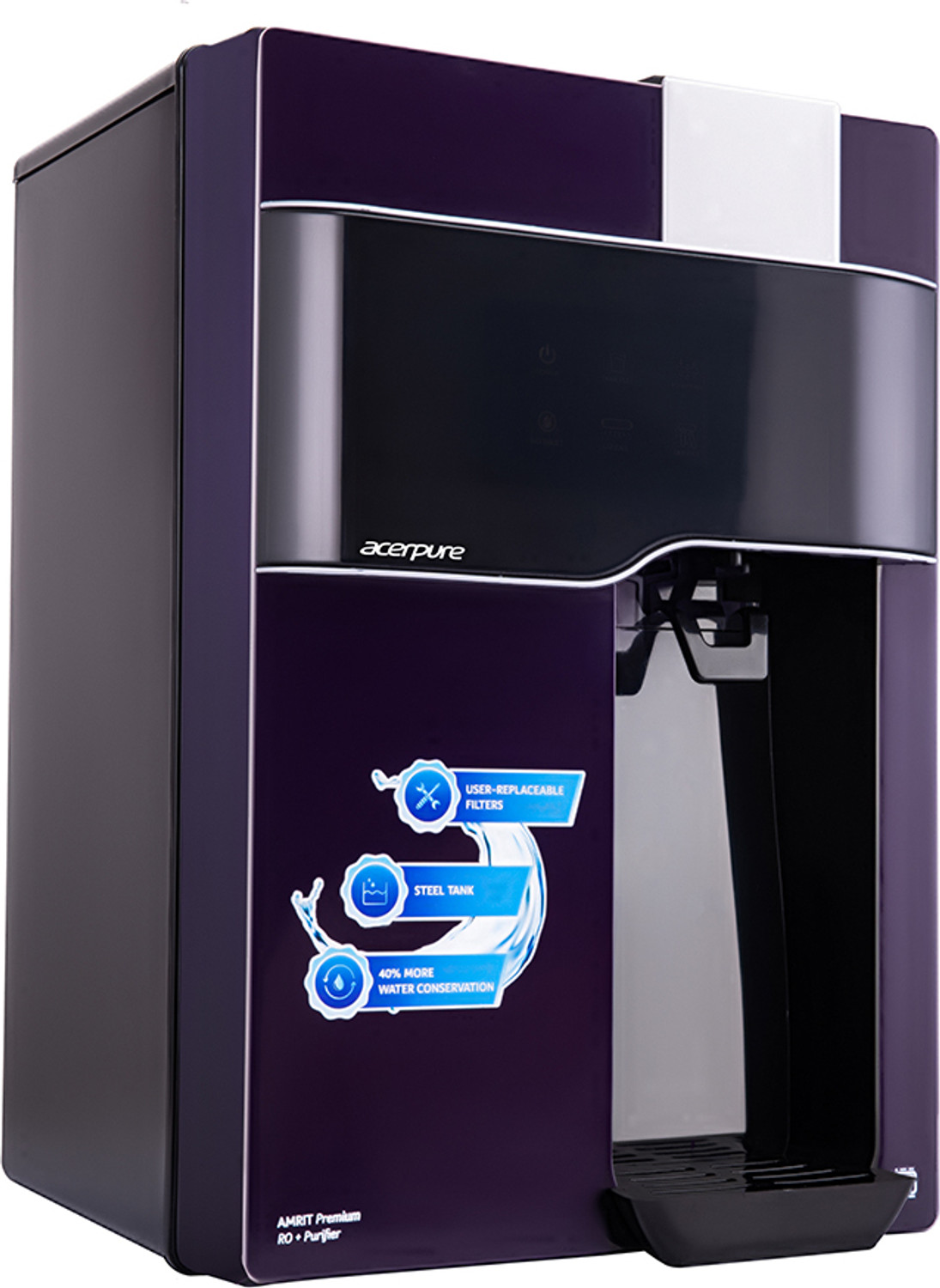 Image of acerpure Amrit Premium | DIY Fliter Replacement | 24 Months Free Fliter 6.5 L RO Water Purifier Stainless Steel Tank | 6 Stage Purification | Suitable for Borewell, Tanker & Municipal Water