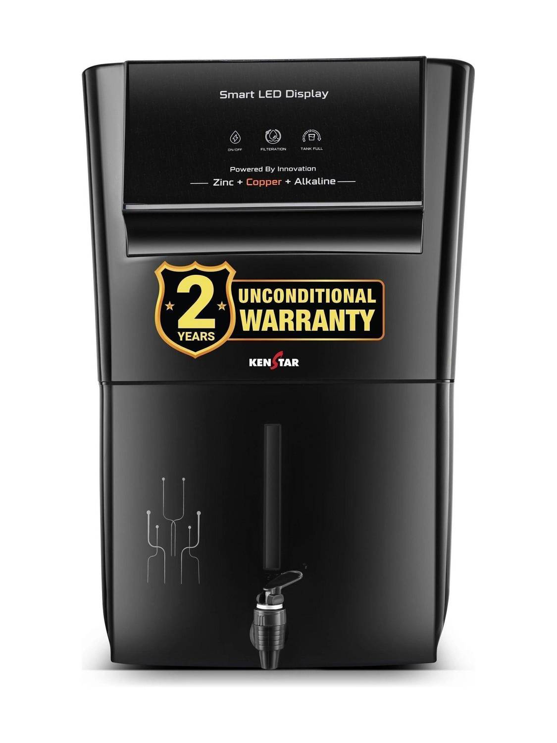 Kenstar Black Pureza 8L RO+UV+UF Copper Alkaline Water Purifier at ₹4,499 (73% Off) – Flipkart