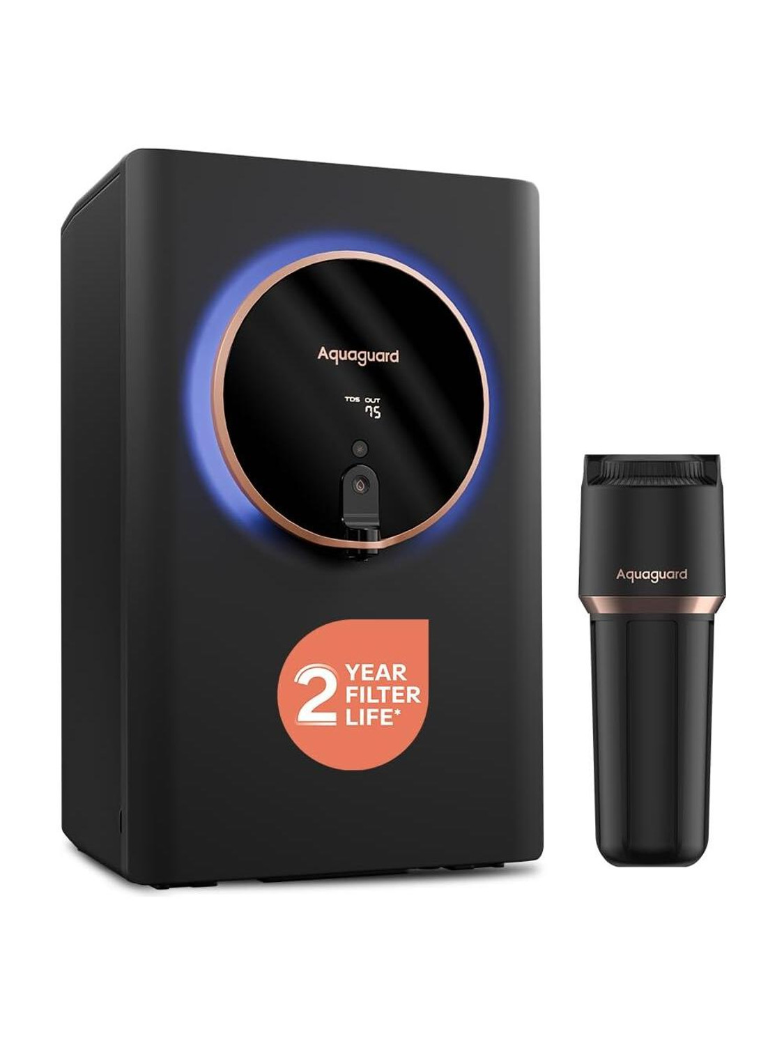 Image of Aquaguard ASPIRE HALO CU+ALK SS 2X 5 L RO + UV Water Purifier