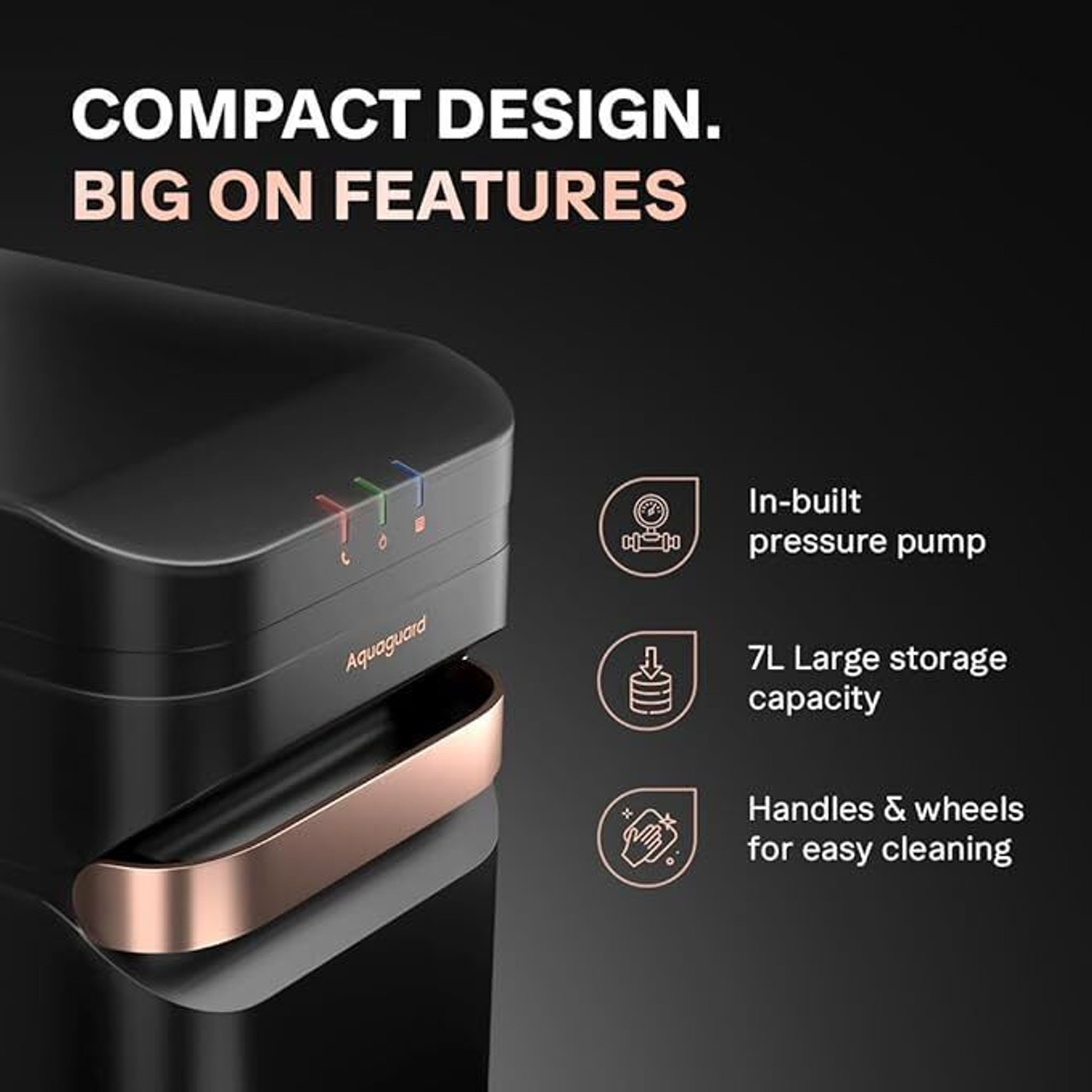 Image of Aquaguard Aspire Designo UTC RO+UV 2X UTC |2 Year Filter Life|Copper Infused Water 6.6 L RO + UV Water Purifier
