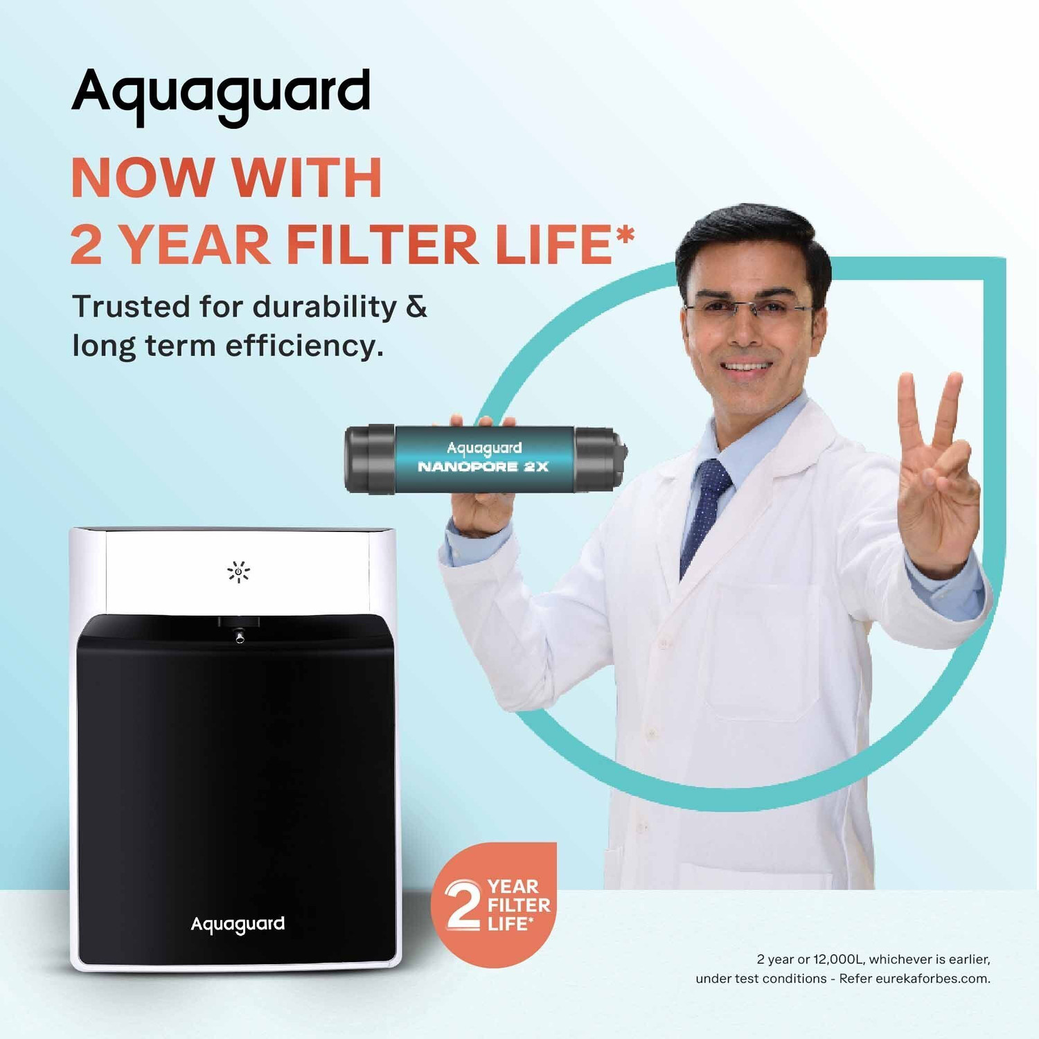 Image of Aquaguard Enrich Booster 2X Water Purifier | 2 Year Filter Life UV Water Purifier