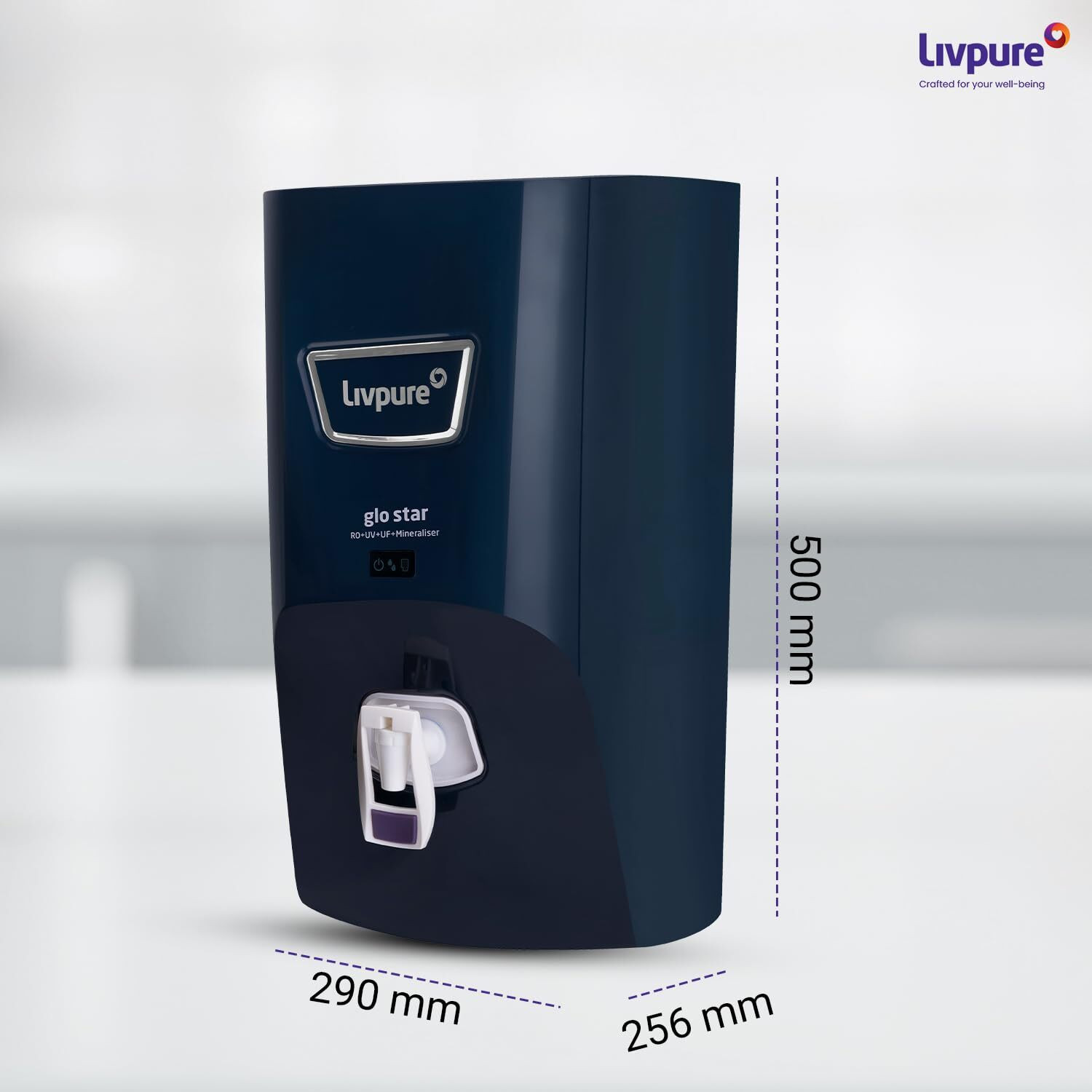 Image of LIVPURE LIV-GLO-STAR-BLUE 7 L RO + UV + UF + Minerals Water Purifier