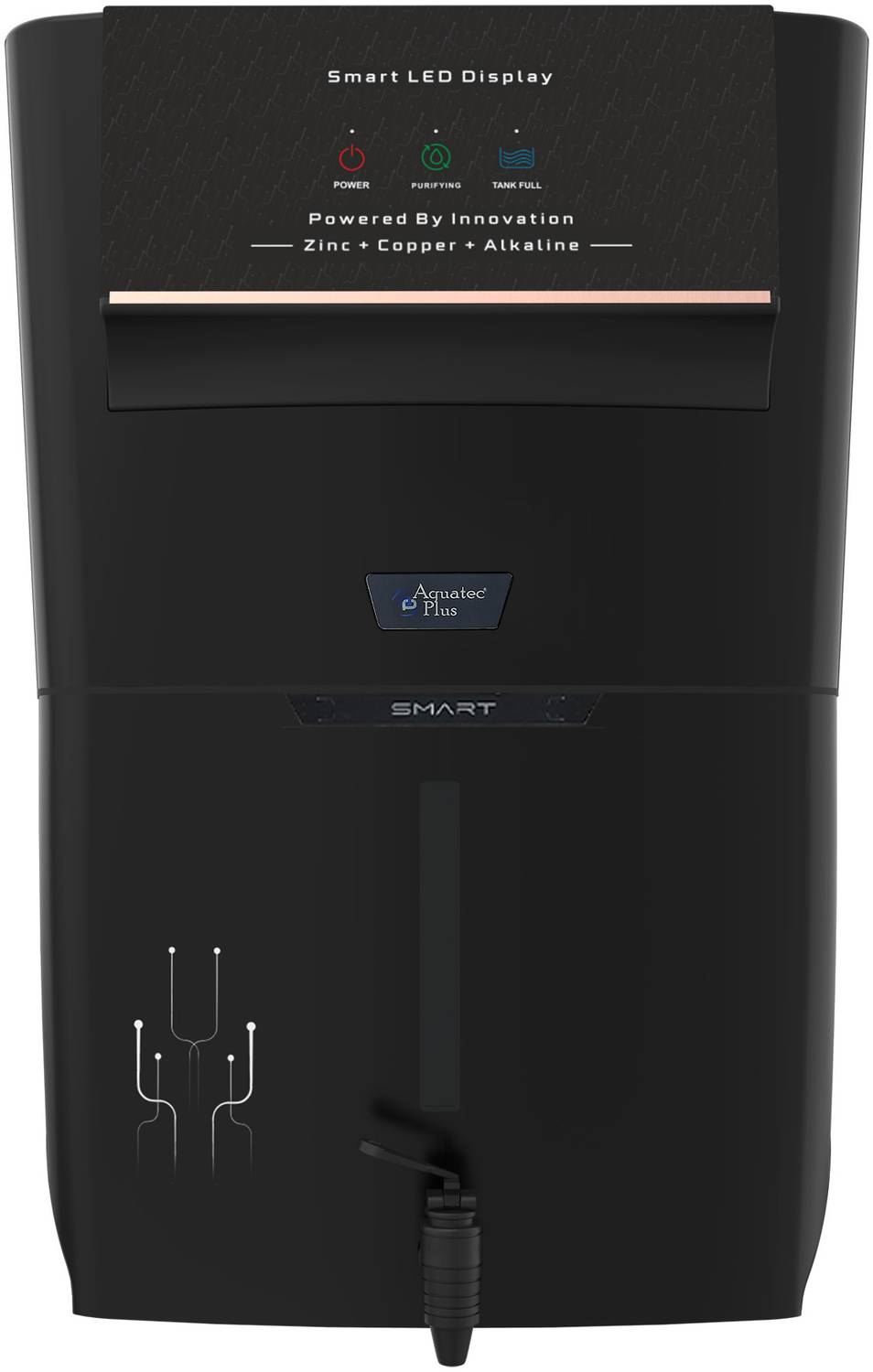 Aquatec Plus Smart - Alkaline & Copper 12 L RO + UV + UF + Copper + Alkaline + Minerals + TDS Control Water Purifier ISI Certified
