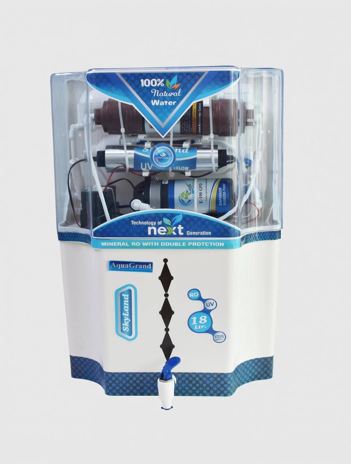 Aquagrand SkyLand Copper + 18 L RO + UV + UF + TDS Control Water Purifier