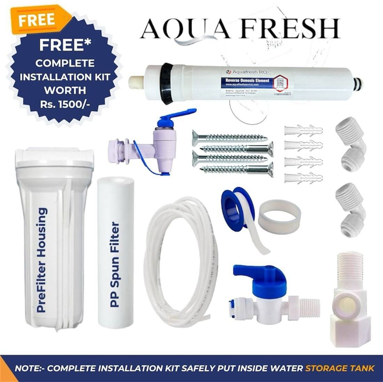 Image of Aqua Fresh i8 WH COPPER+RO+UV+UF+MINTDS AUTOMATIC ELECTRIC BORWELL RO WATER PURIFIER 12 L RO + UV + UF + Minerals + TDS Control Water Purifier