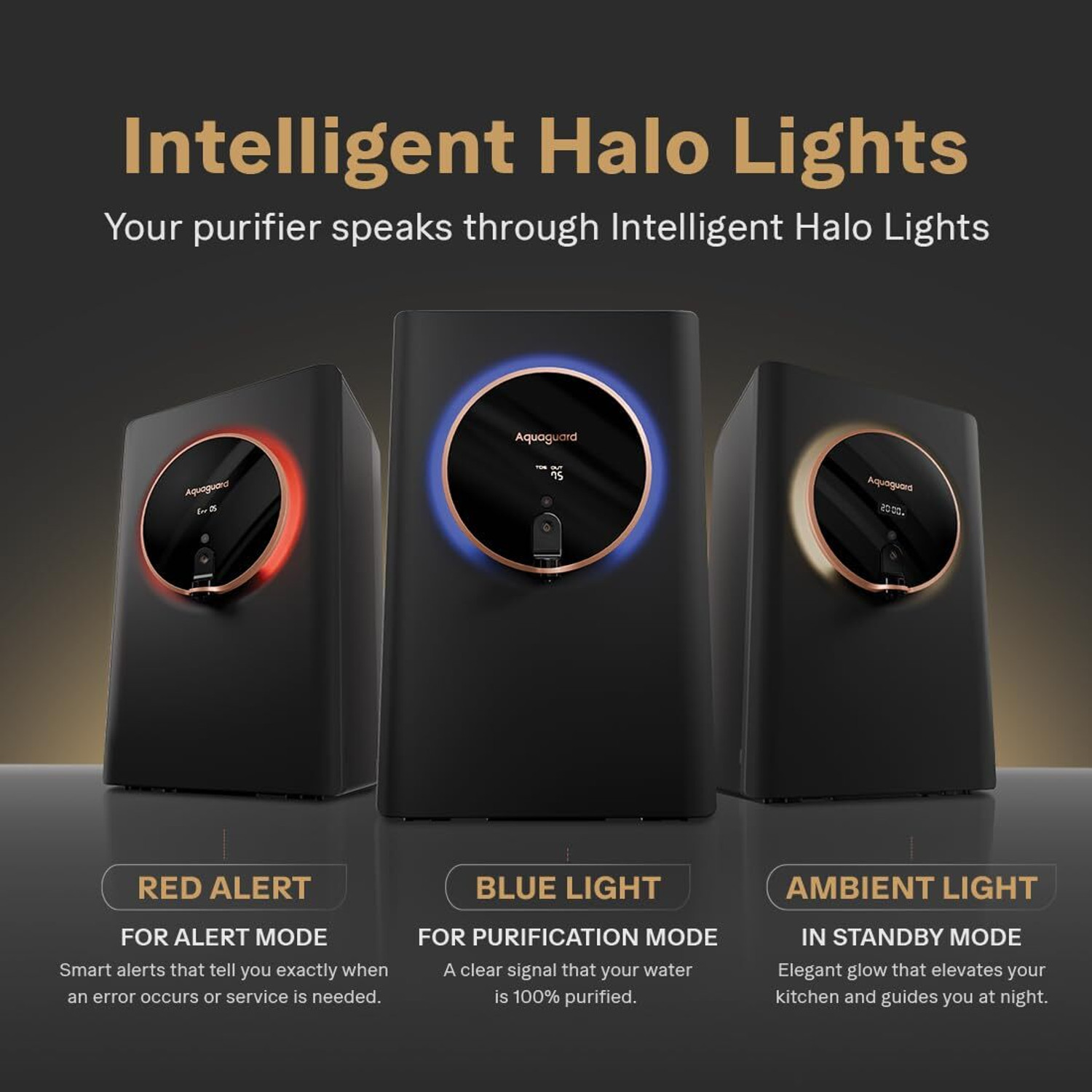 Image of Aquaguard ASPIRE HALO CU+ALK SS 2X 5 L RO + UV Water Purifier