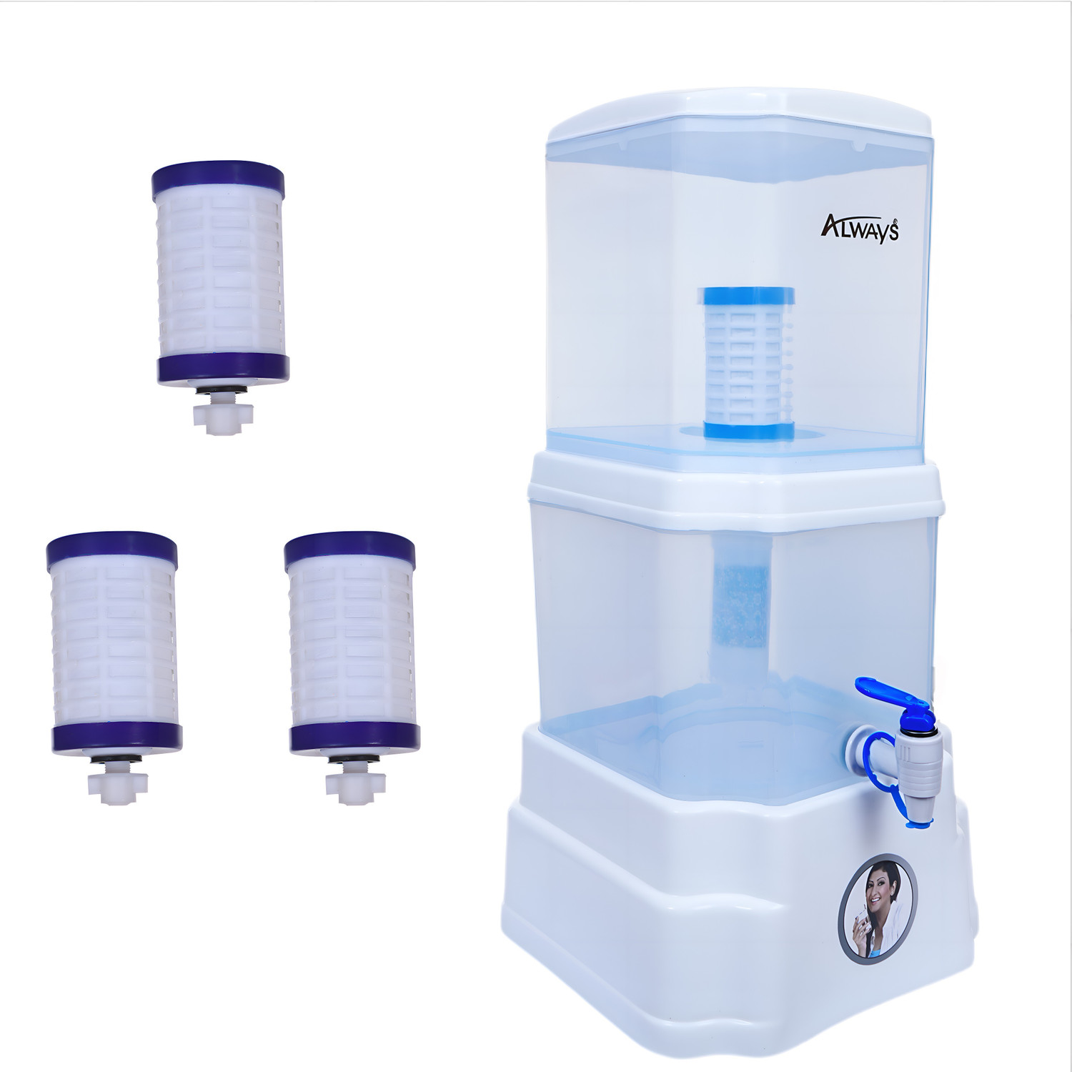 Image of Always Gravity based Water mineral Filter And Purifier + 3 extra Dust Candles 15 L Gravity Based Water Purifier